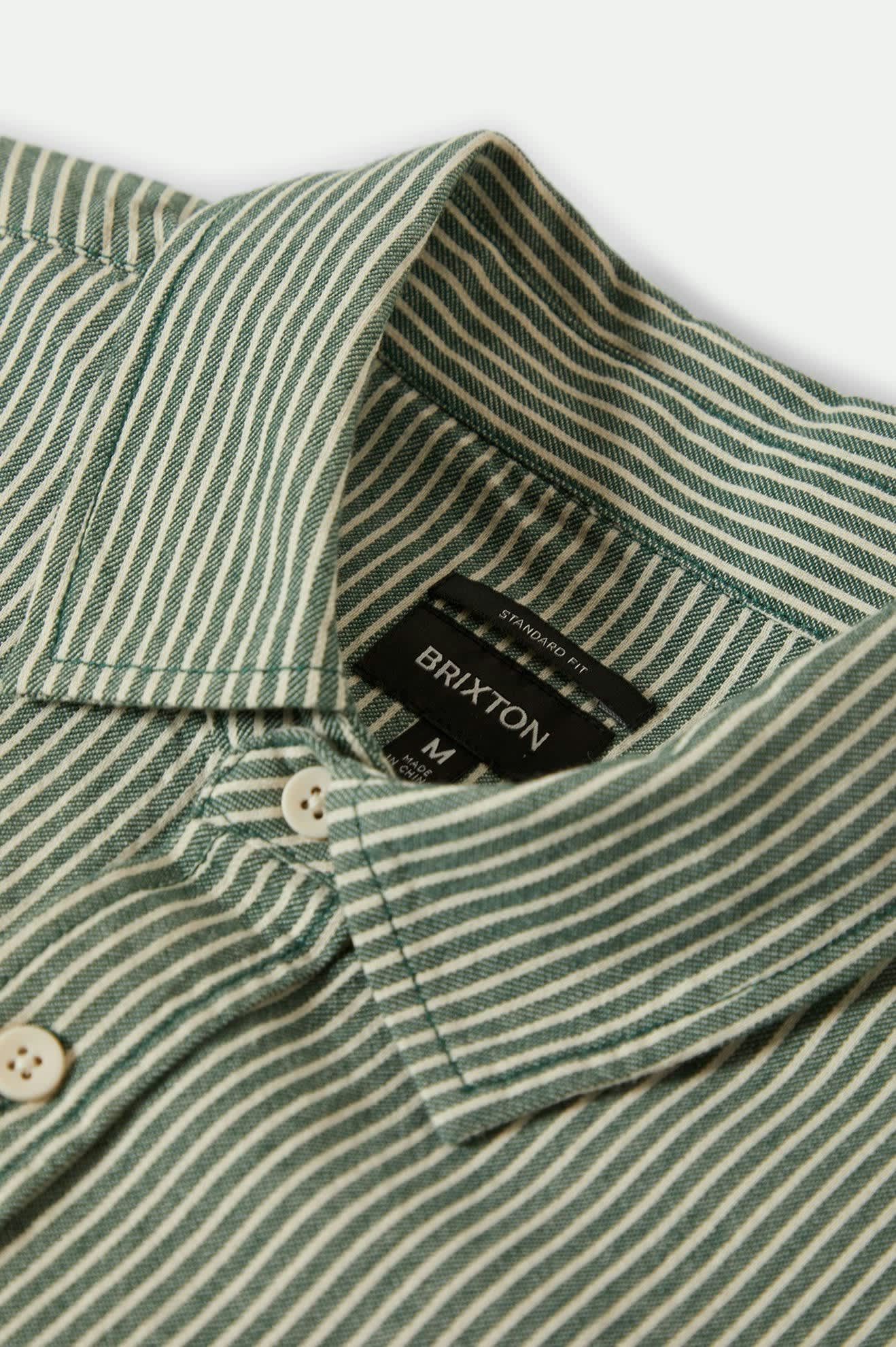Men's Assembly S/S Shirt in the color Pine Needle/Whitecap - Additional Laydown image