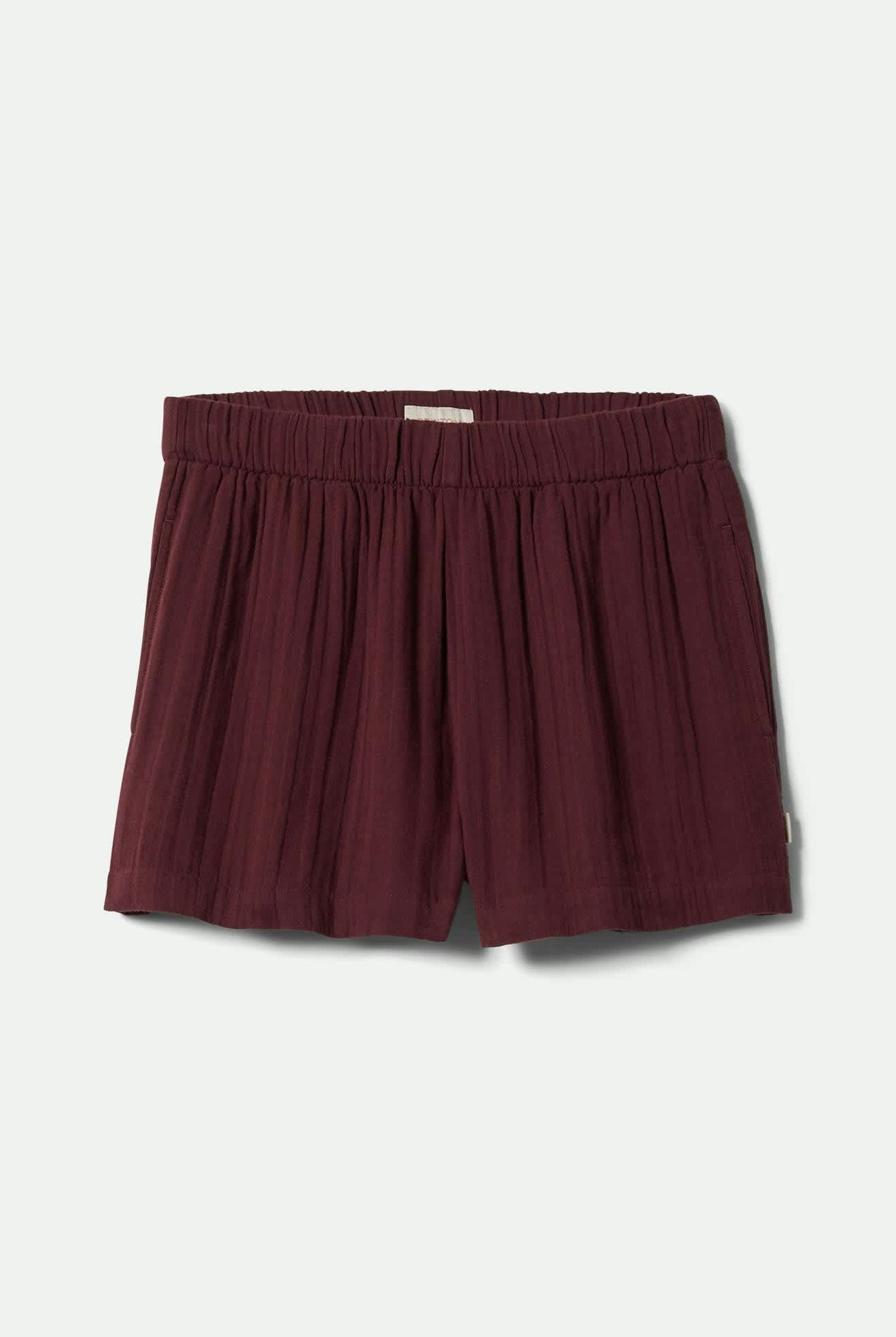 Women's Wandering Short in the color Port - Front Product View