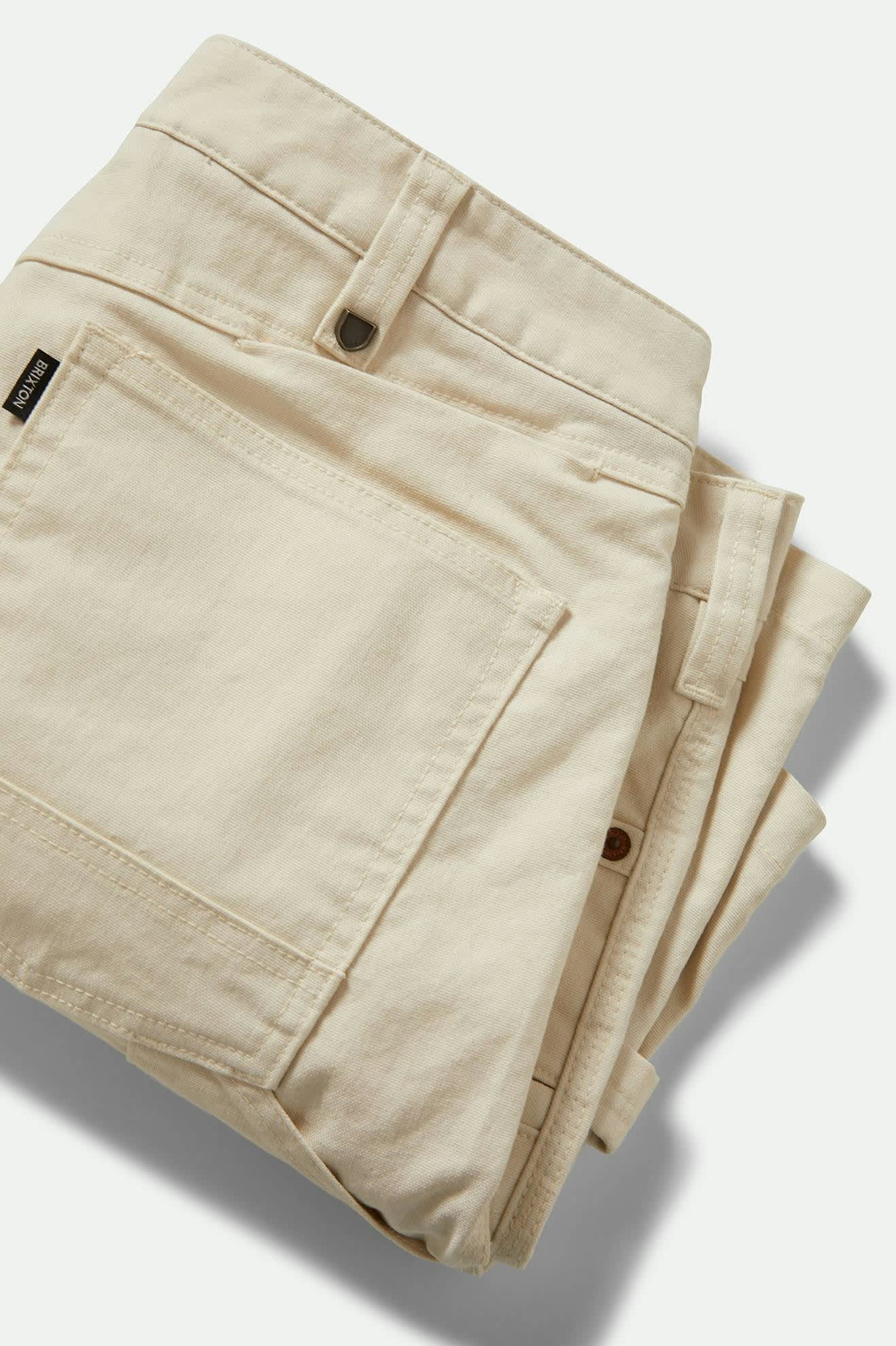 Men's Builders Carpenter Baggy Short in the color Egret White - Additional Laydown image