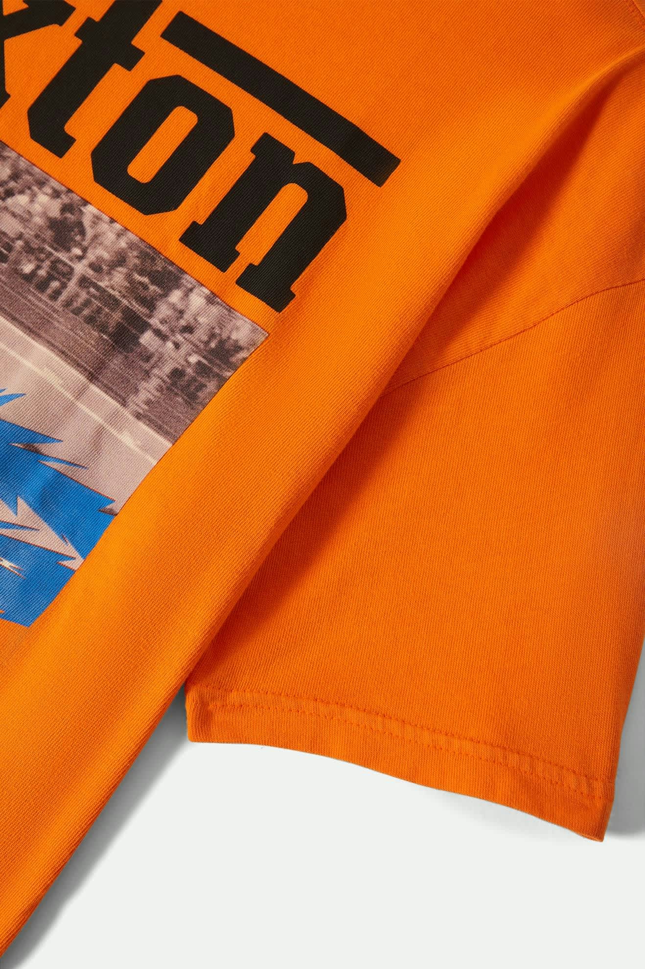 Women's Back On Track Oversized Boyfriend T-Shirt in the color Permission Orange - Additional Laydown image