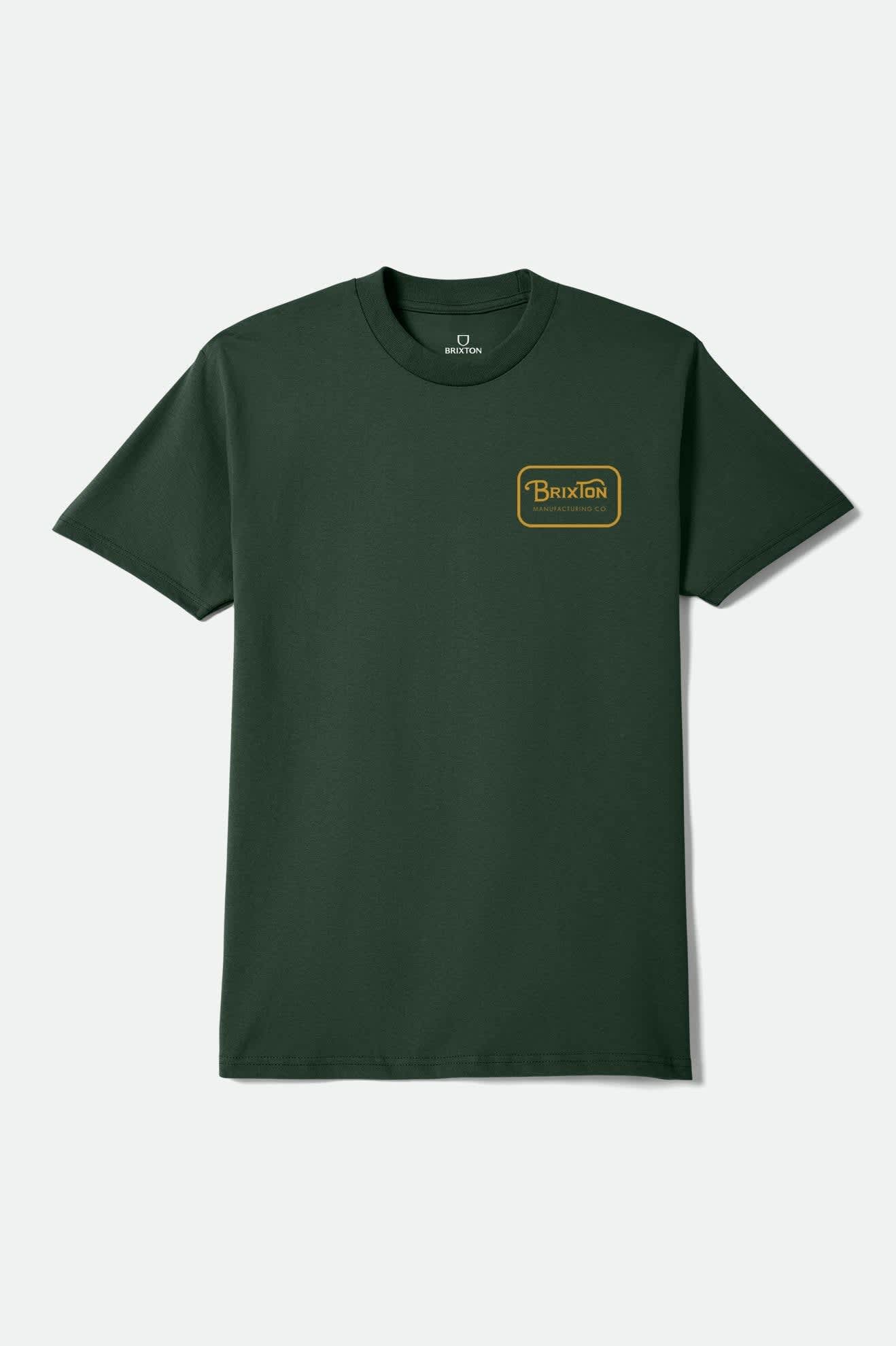 Men's Grade Short Sleeve Standard T-Shirt in the color Forest Green/Gold - Front Product View