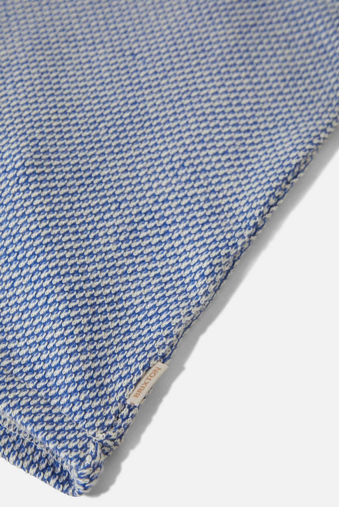 Women's The Weekend Cross Loop French Terry Top in the color Off White/Electric Indigo - Additional Laydown image