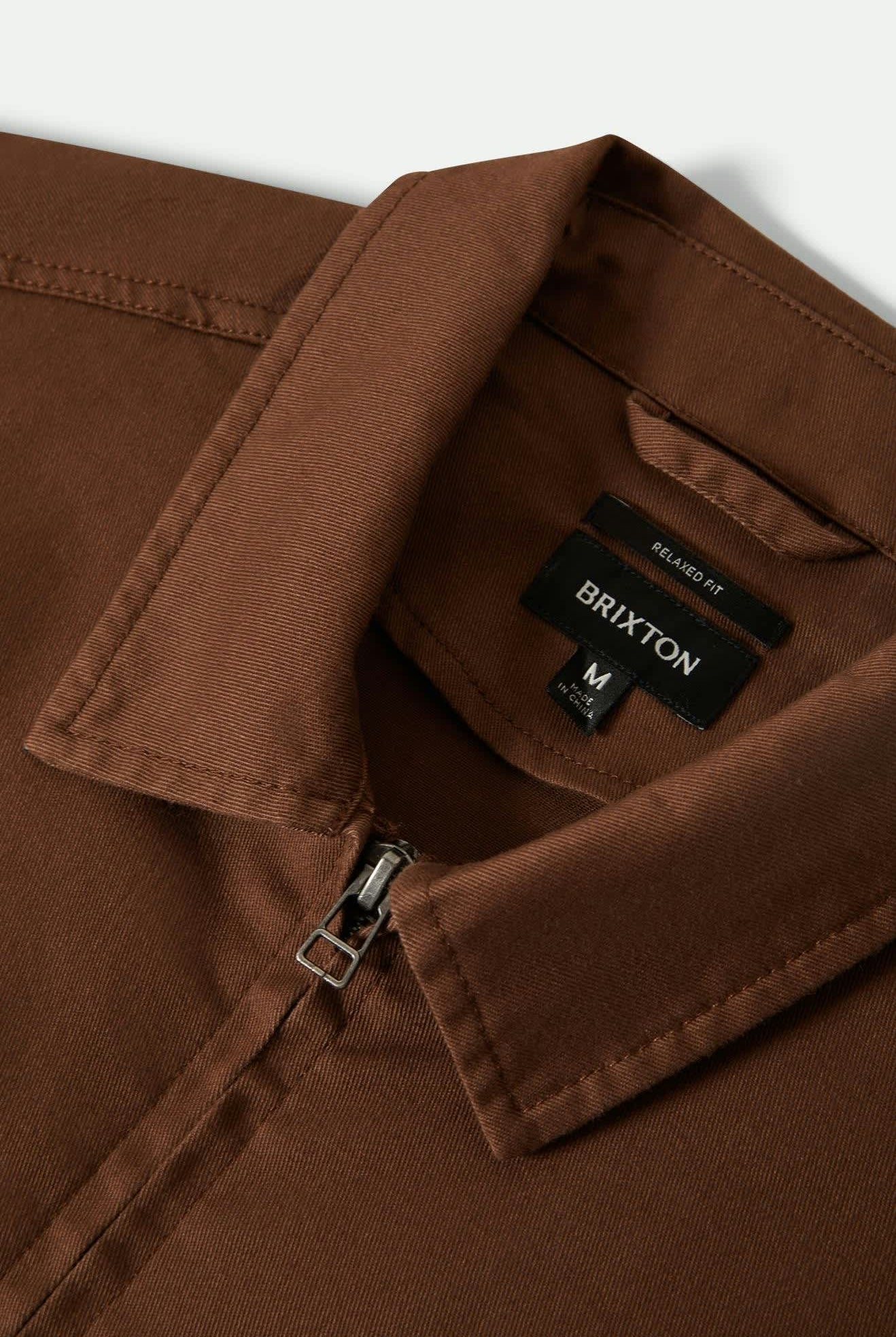 Men's Union Relaxed Harrington Jacket in the color Pinecone Brown - Additional Laydown image
