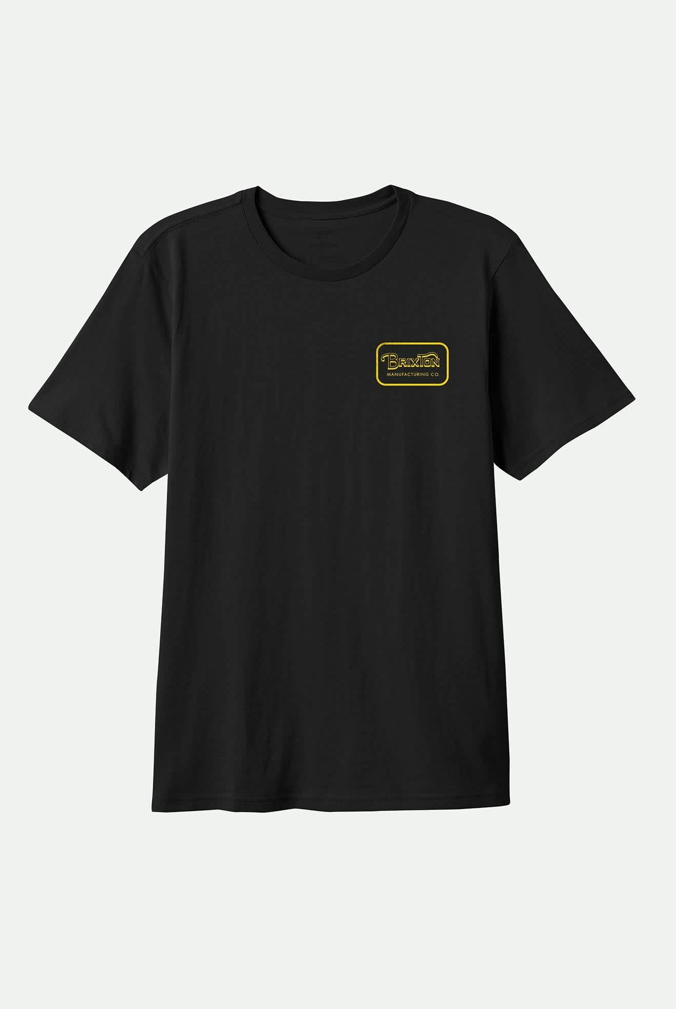 Men's Grade S/S Standard T-Shirt in the color Black/Dark Yellow - Front Product View