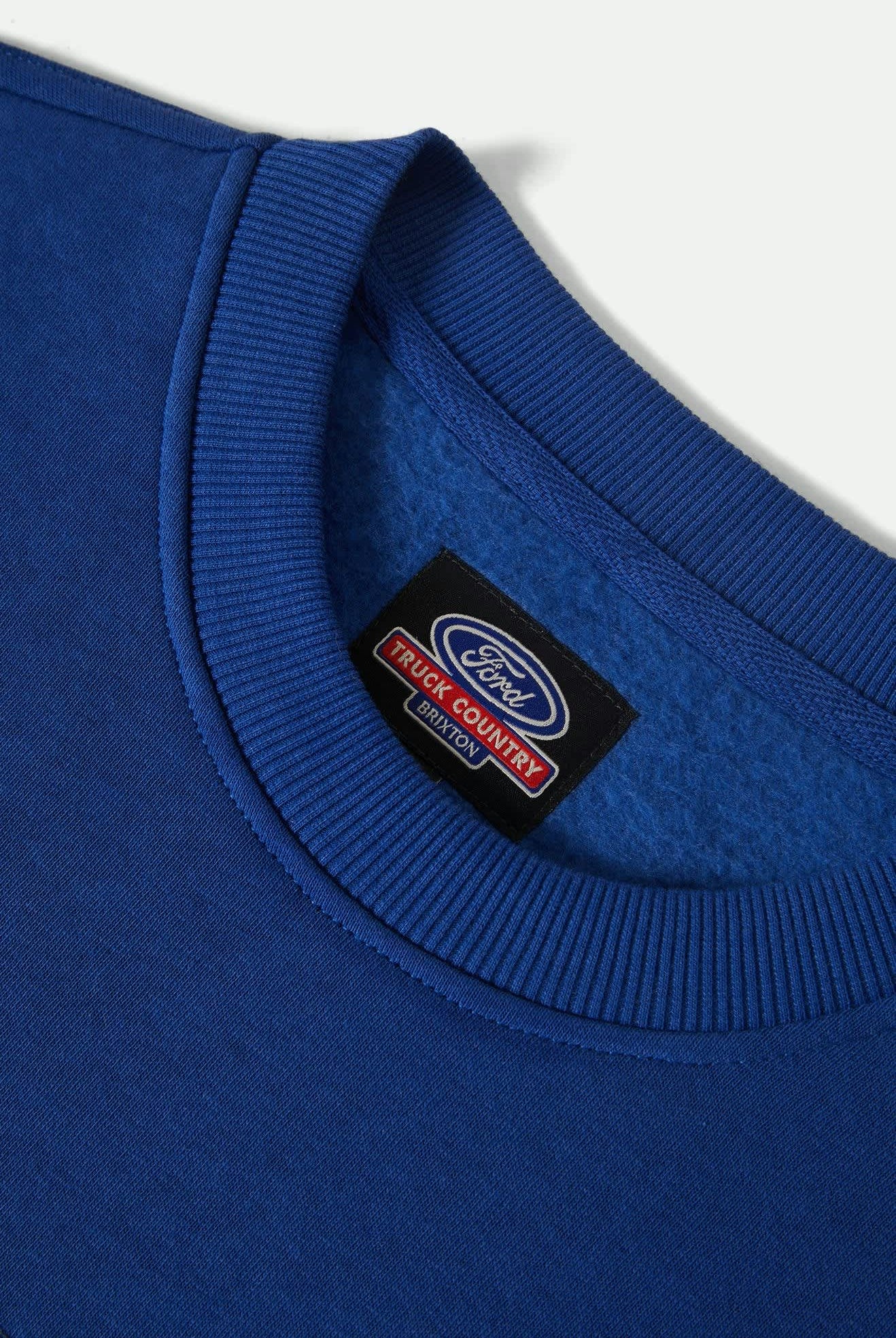 Men's Ford Number One Relaxed Fleece Crew in the color Ford Blue - Additional Laydown image