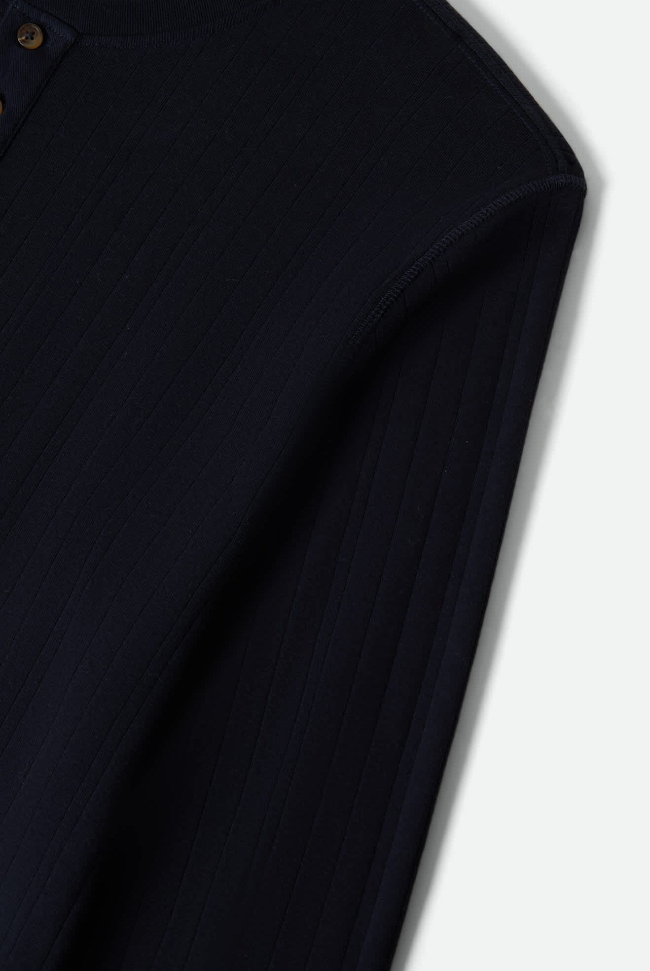 Men's Vintage Ribbed L/S Henley in the color Washed Navy - Additional Laydown image