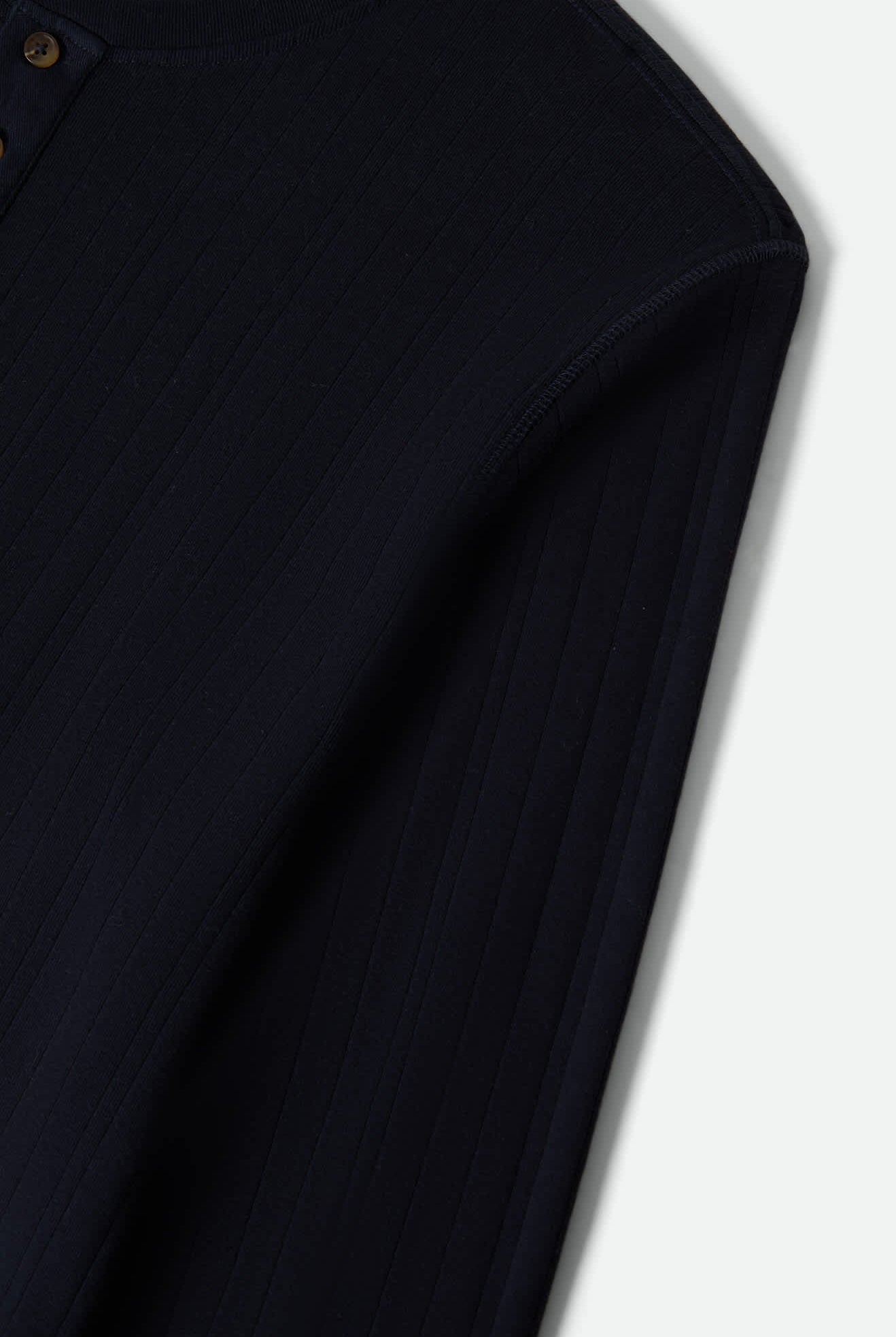 Men's Vintage Ribbed L/S Henley in the color Washed Navy - Additional Laydown image