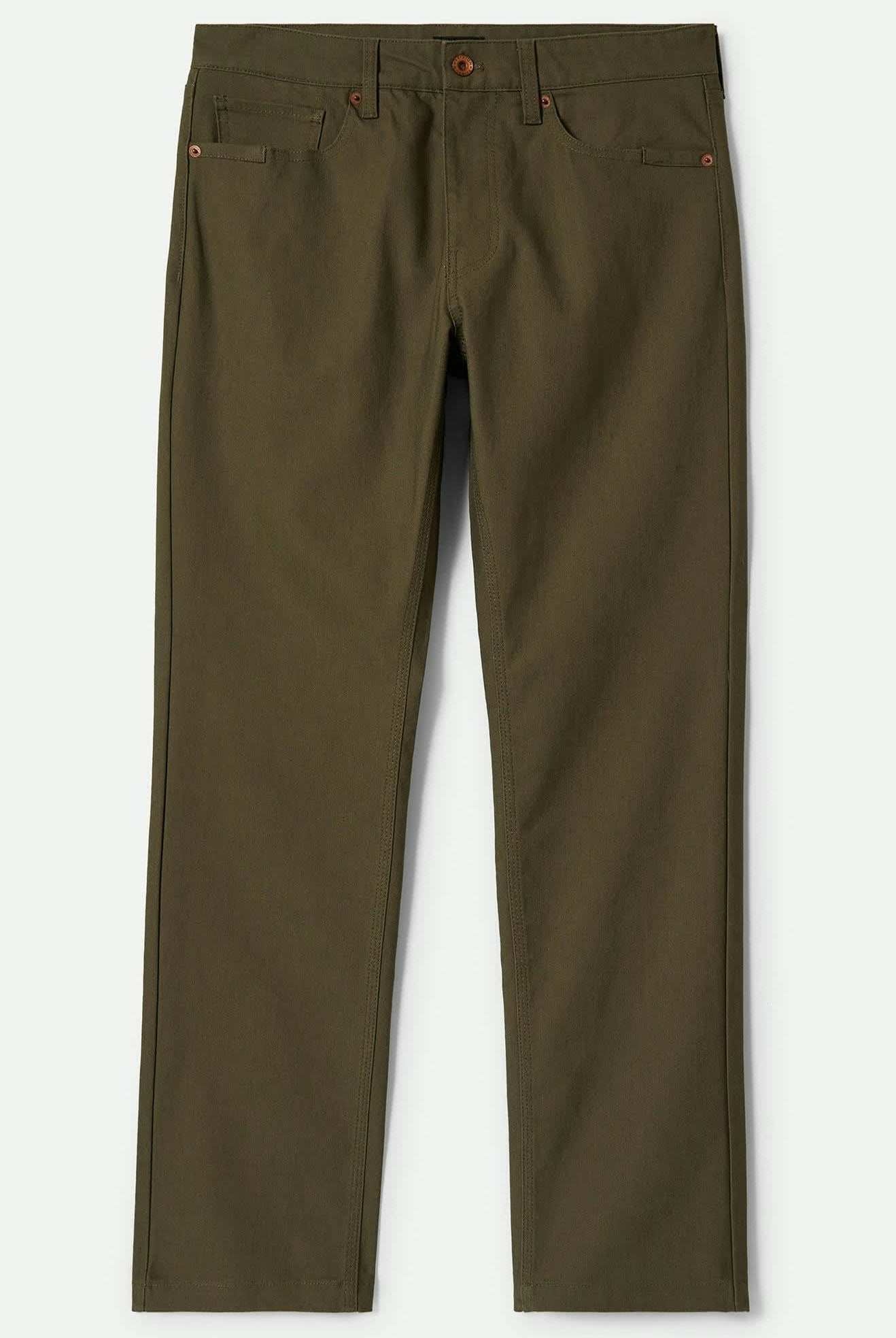 Men's Builders 5-Pocket Stretch Pant in the color Ivy Green - Front Product View