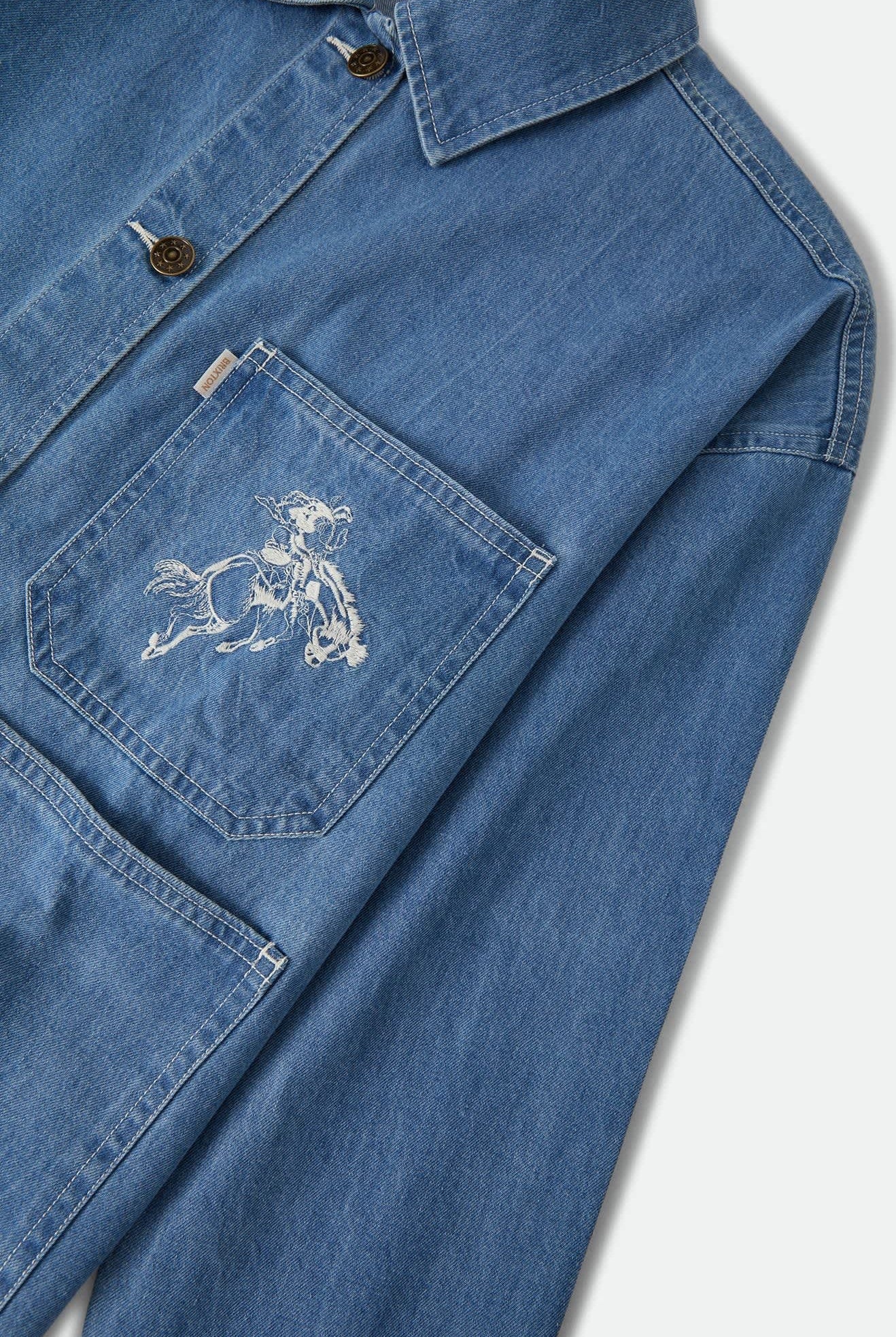 Women's Barn Jacket in the color Light Stone Wash - Additional Laydown image
