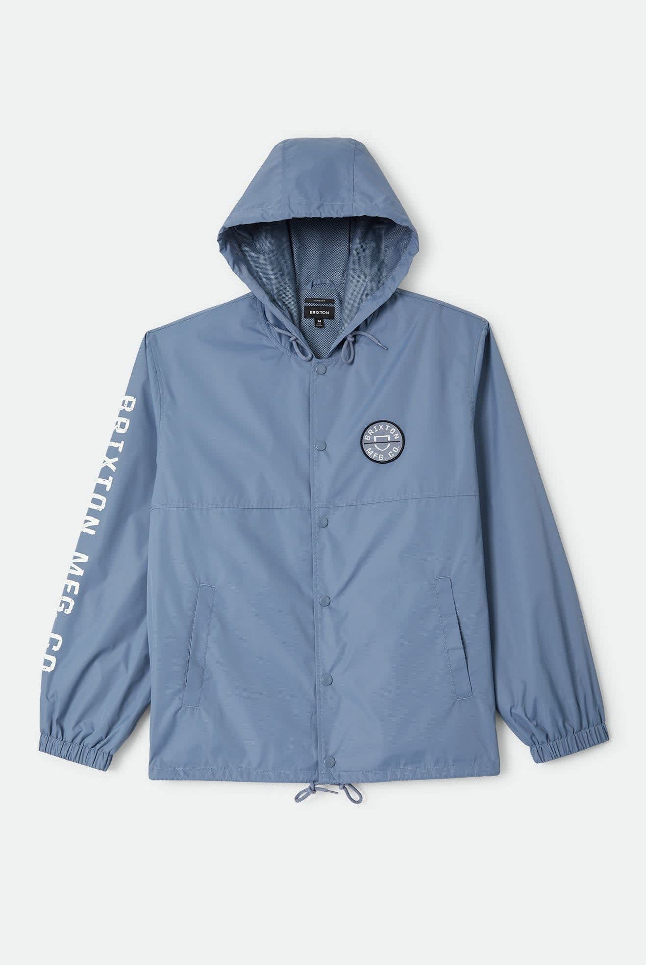 Men's Hooded Claxton Lightweight Jacket in the color Slate Blue - Front Product View