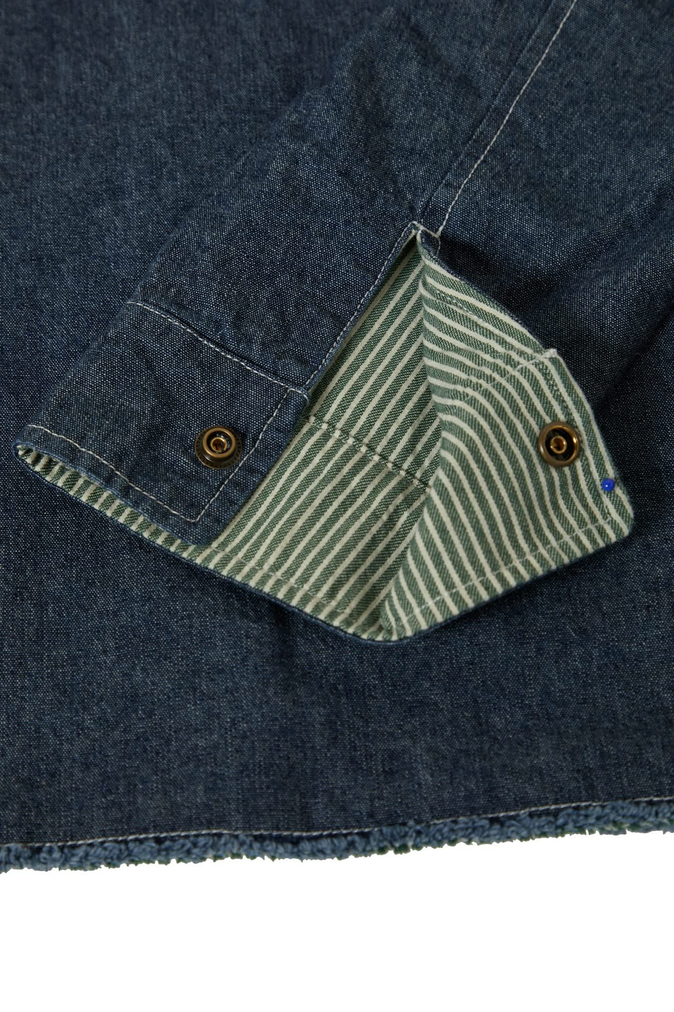 Men's Assembly Reversible Chore Jacket in the color Indigo/Pine Needle/Whitecap - Additional Laydown image