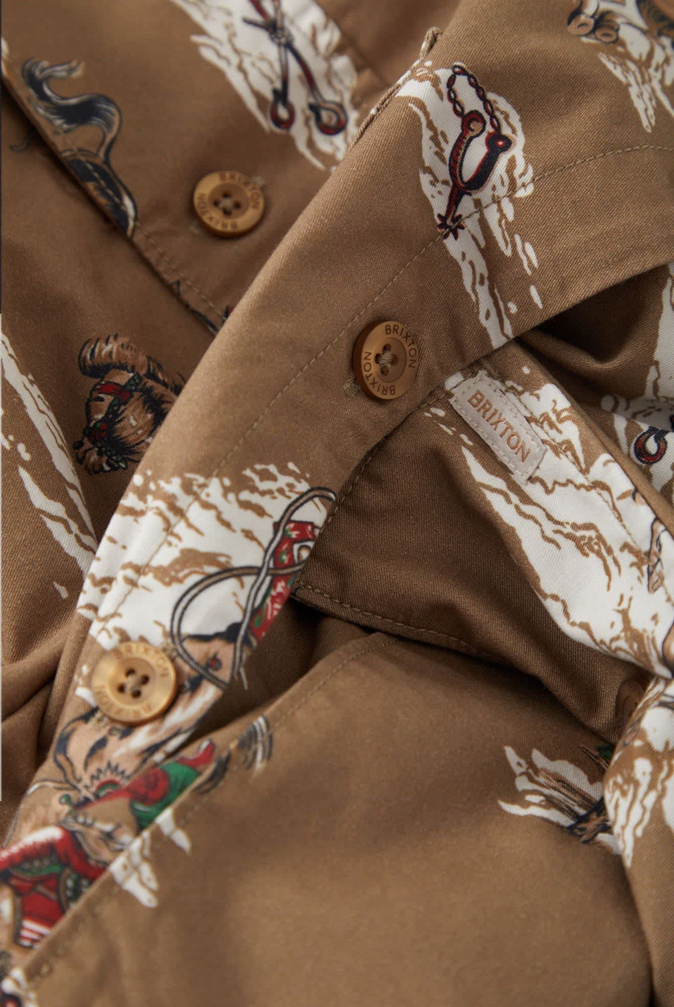 Women's Utopia Overshirt in the color Mid Century Cowboy Print - Additional Laydown image