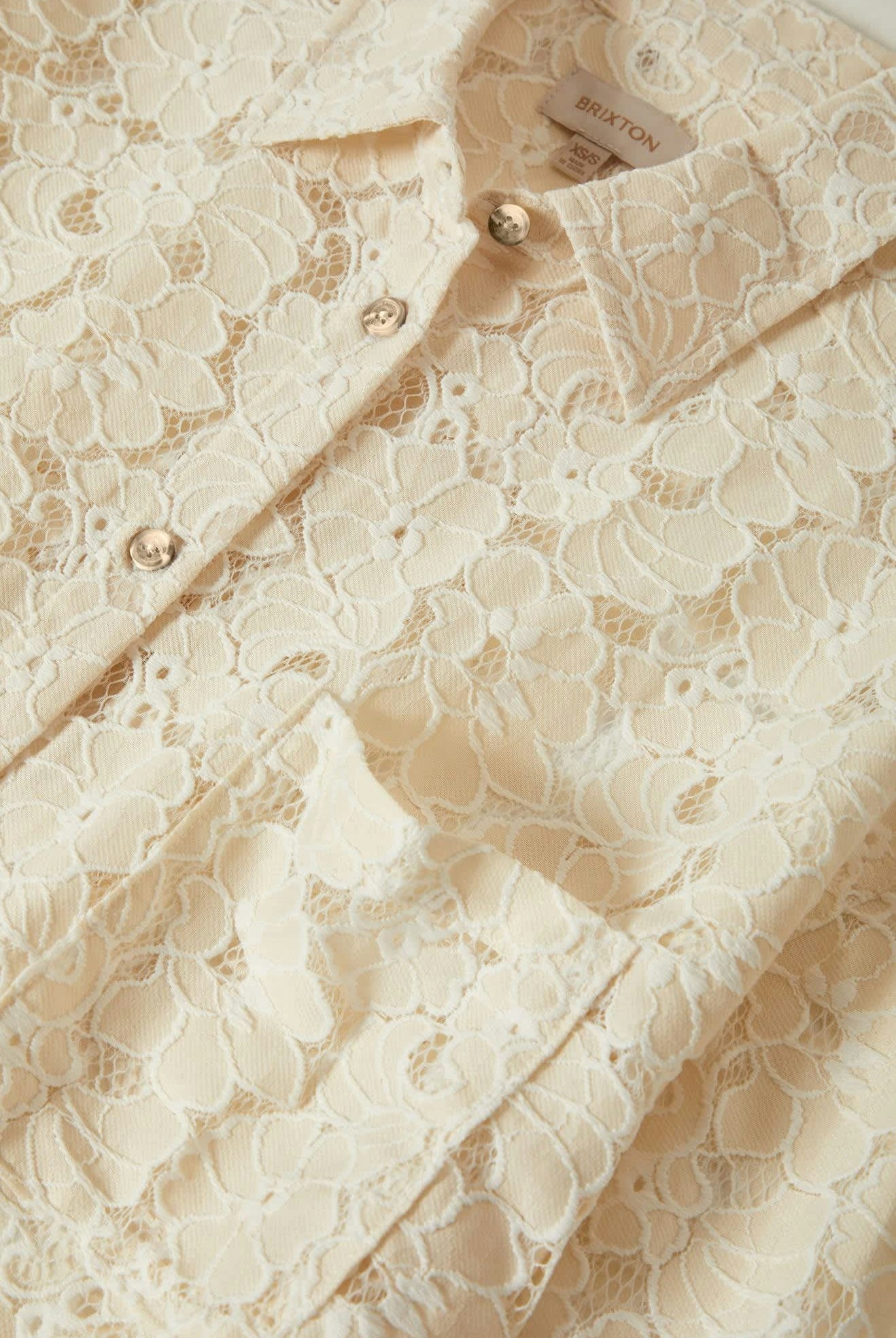 Women's East Side Boxy L/S Button Down in the color Whitecap - Additional Laydown image