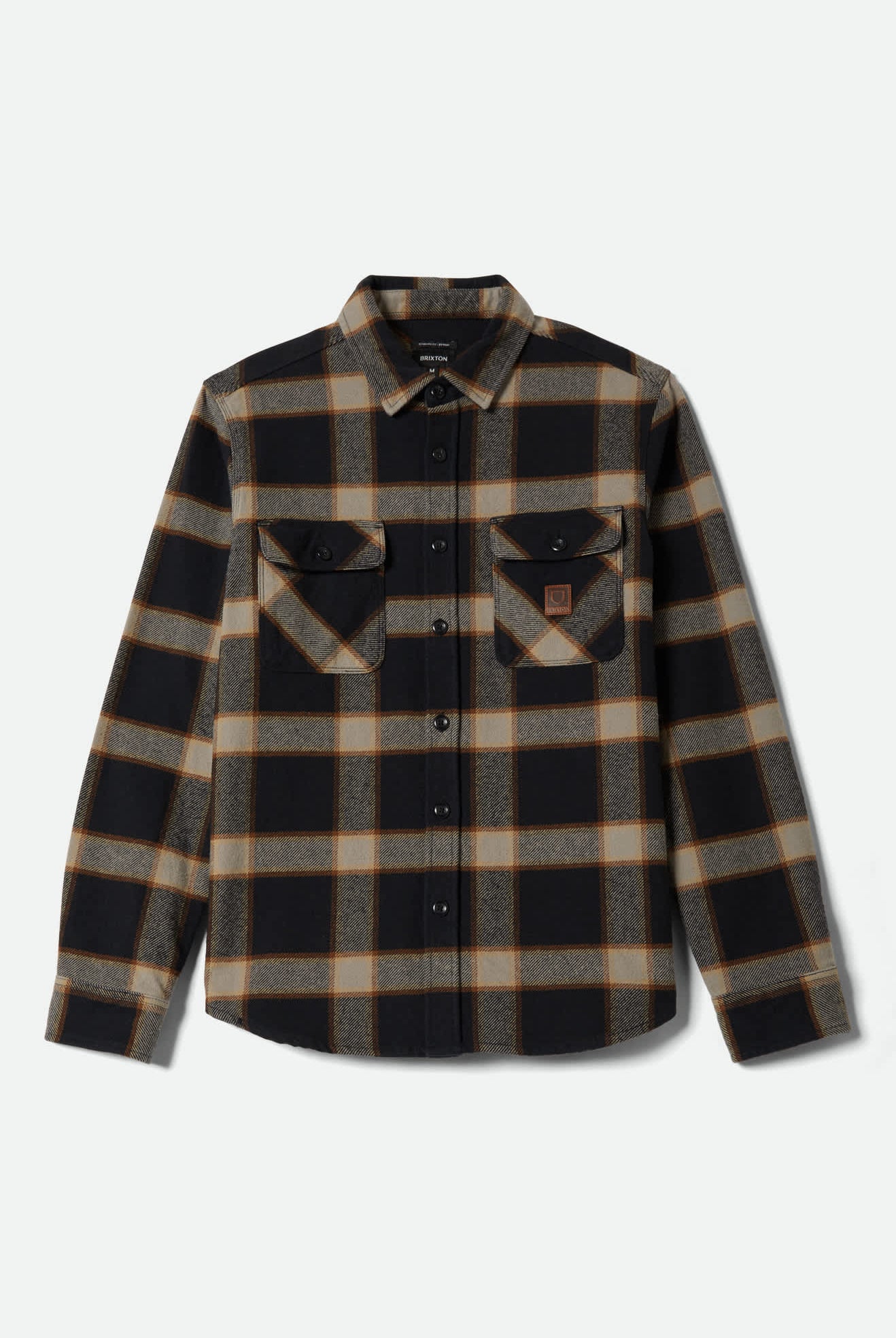 Men's Bowery Heavyweight Flannel in the color Black/Cream - Front Product View