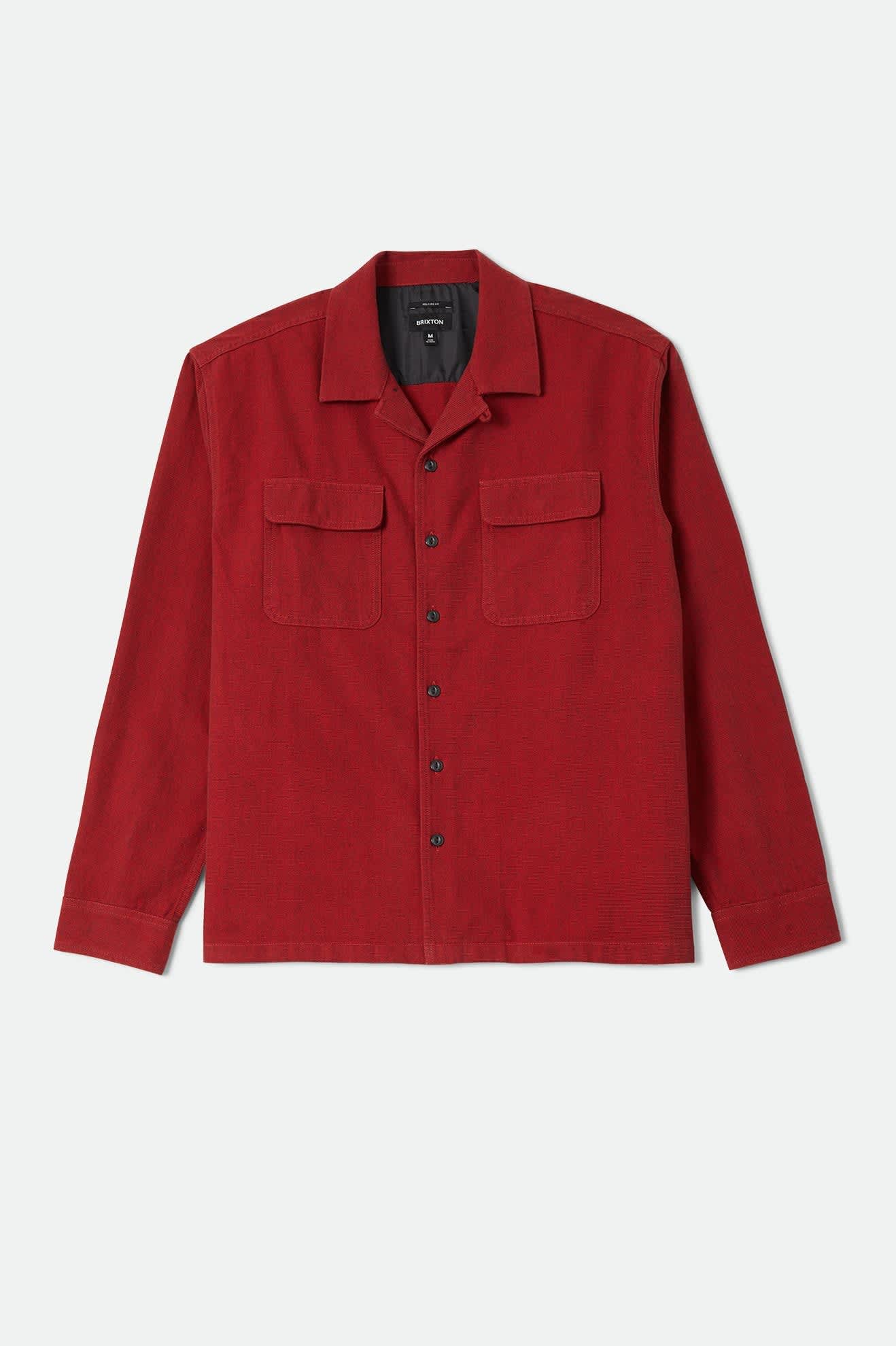 Men's Century Overshirt in the color Red/Black Micro - Front Product View