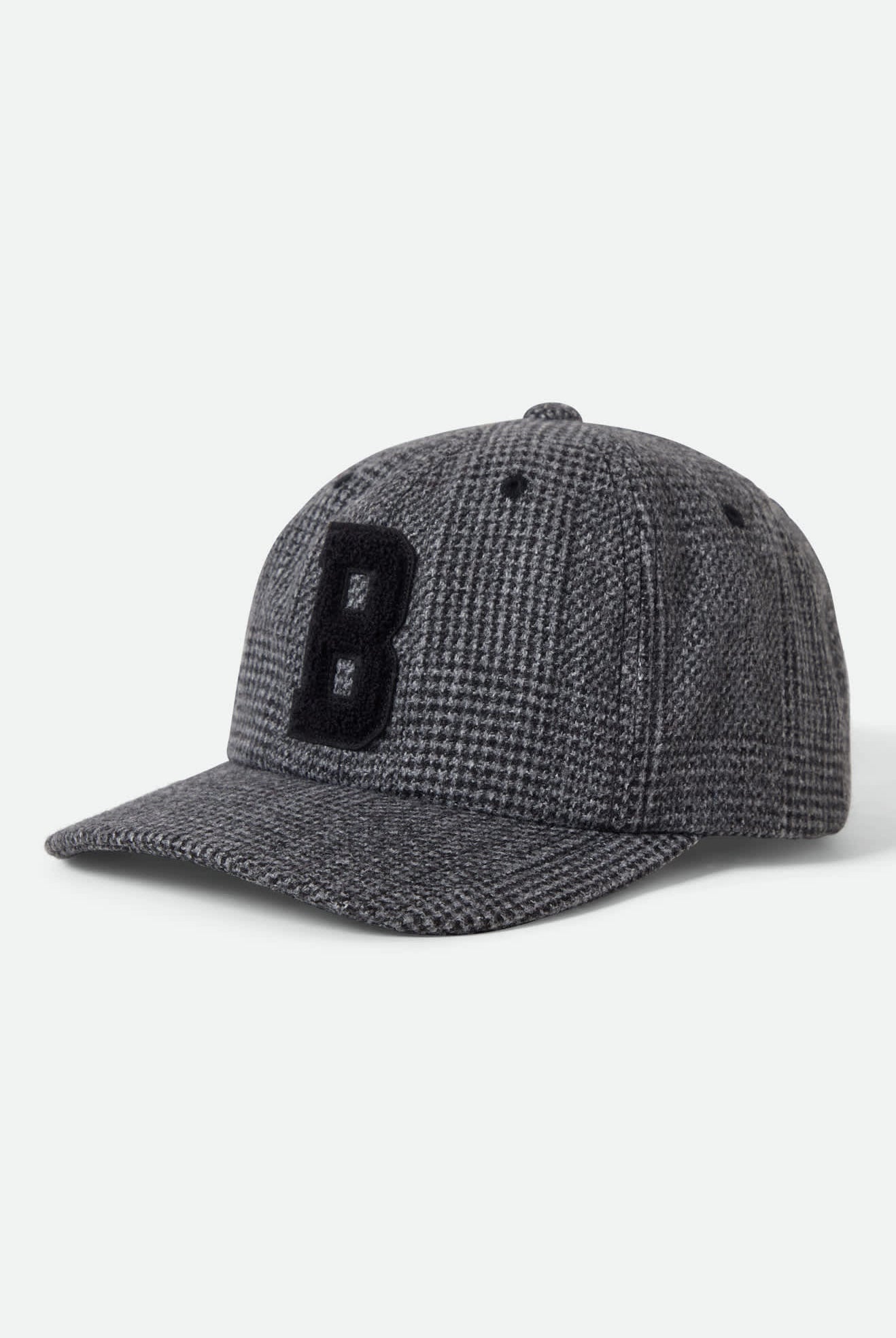 Unisex Big B Adjustable Hat in the color Grey Shadow Plaid - Front Product View