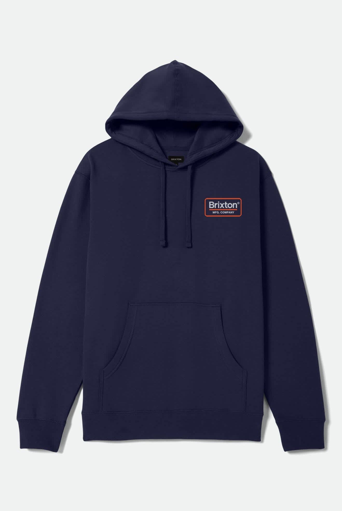 Men's Palmer Hoodie in the color Classic Navy/Light Grey/Orange - Front Product View