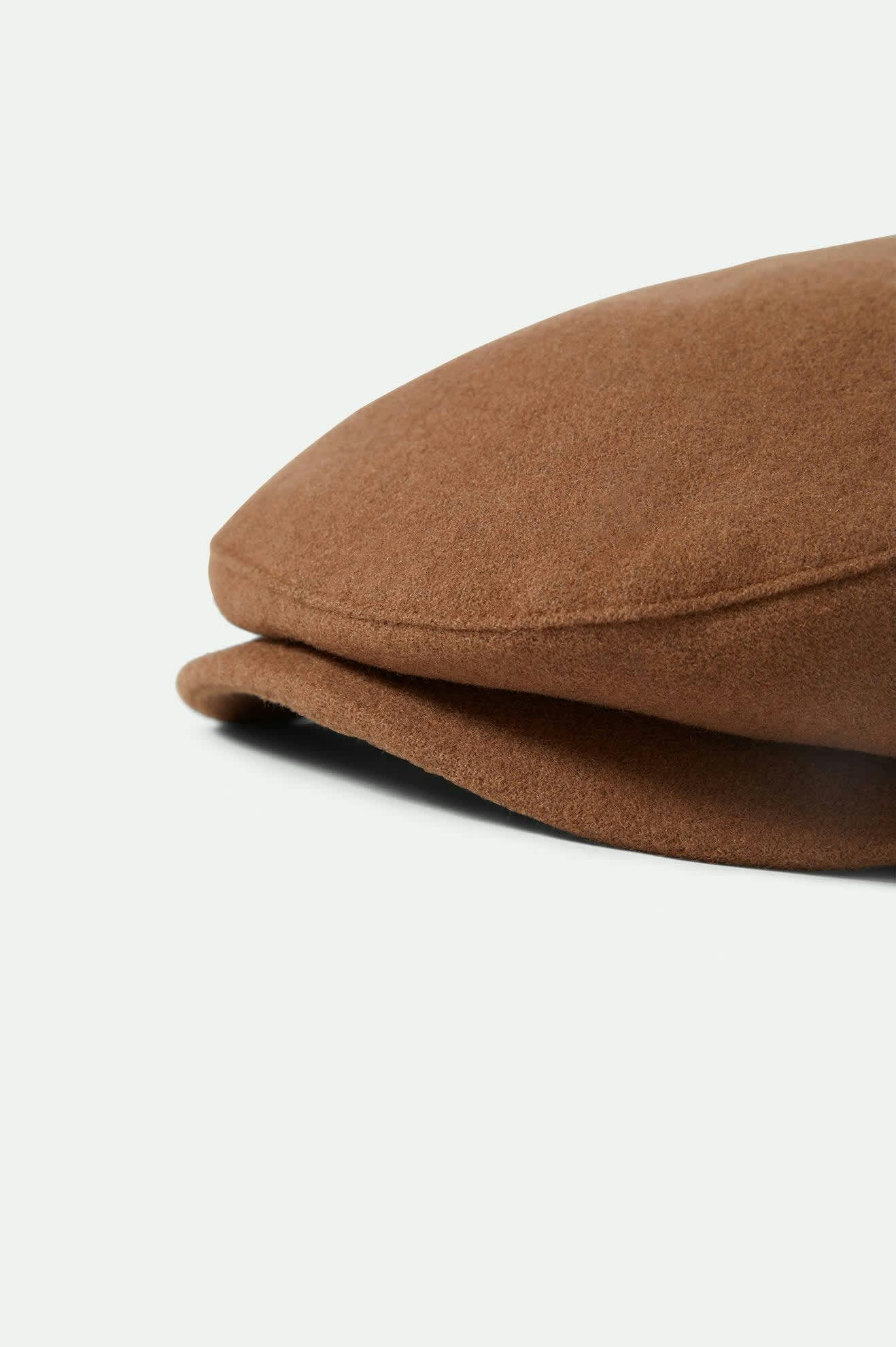 Unisex Hooligan Flat Cap in the color Camel Melton Wool - Additional Laydown image