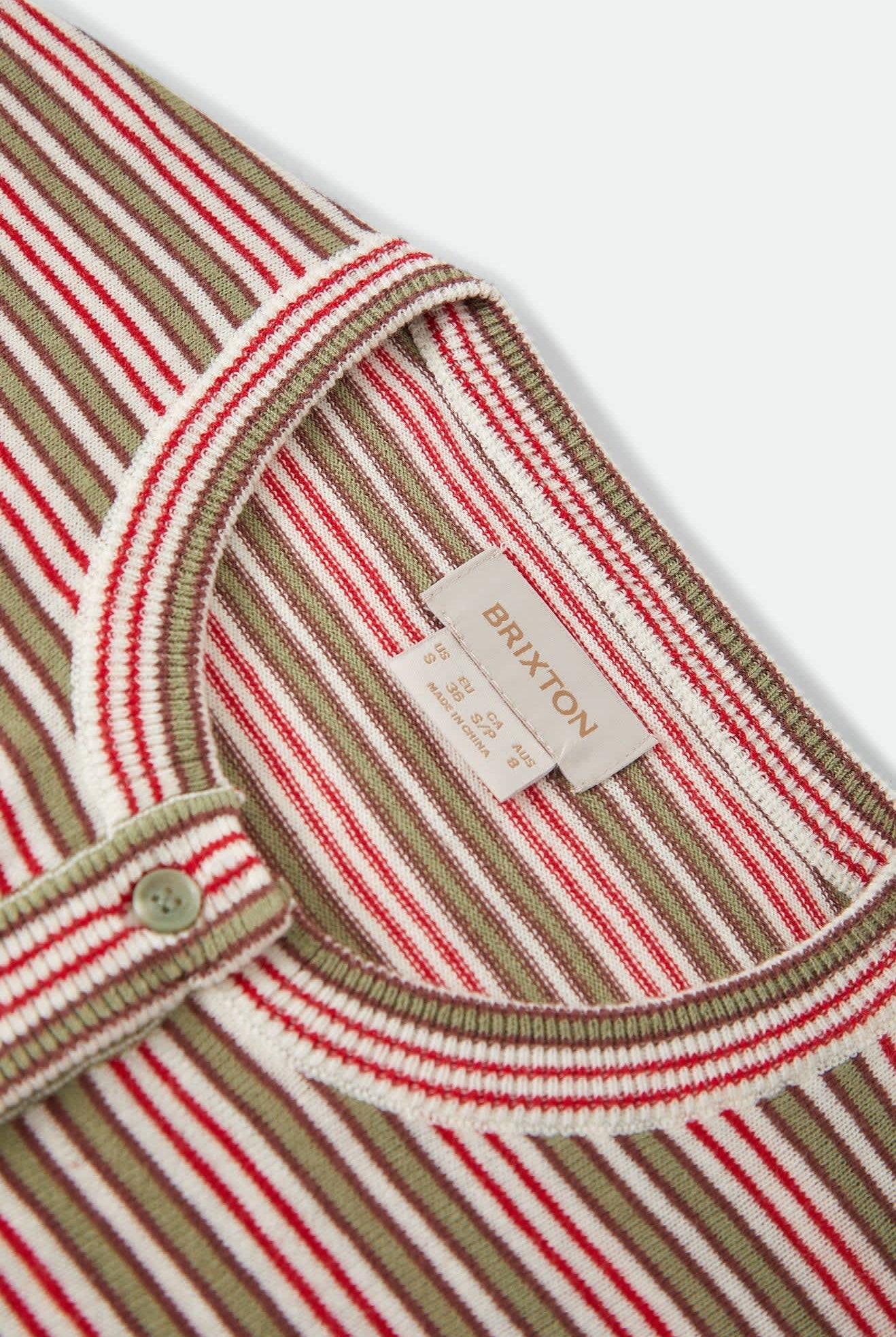 Women's Bixby Lightweight Cardigan in the color Green Multi Stripe - Additional Laydown image