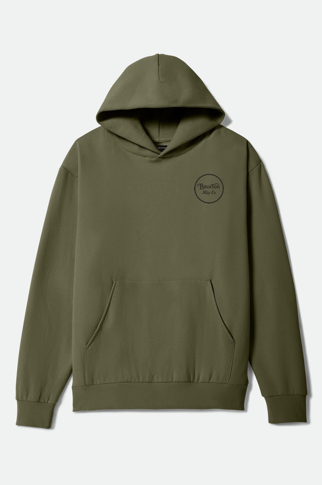 Men's Wheeler Hoodie in the color Army/Black - Front Product View