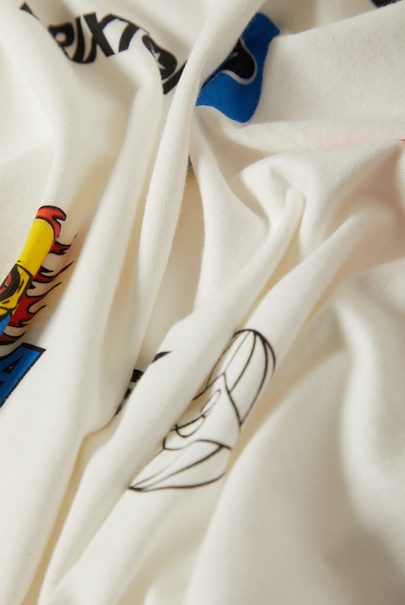 Women's Racing Patches Crew T-Shirt in the color Off White - Additional Laydown image