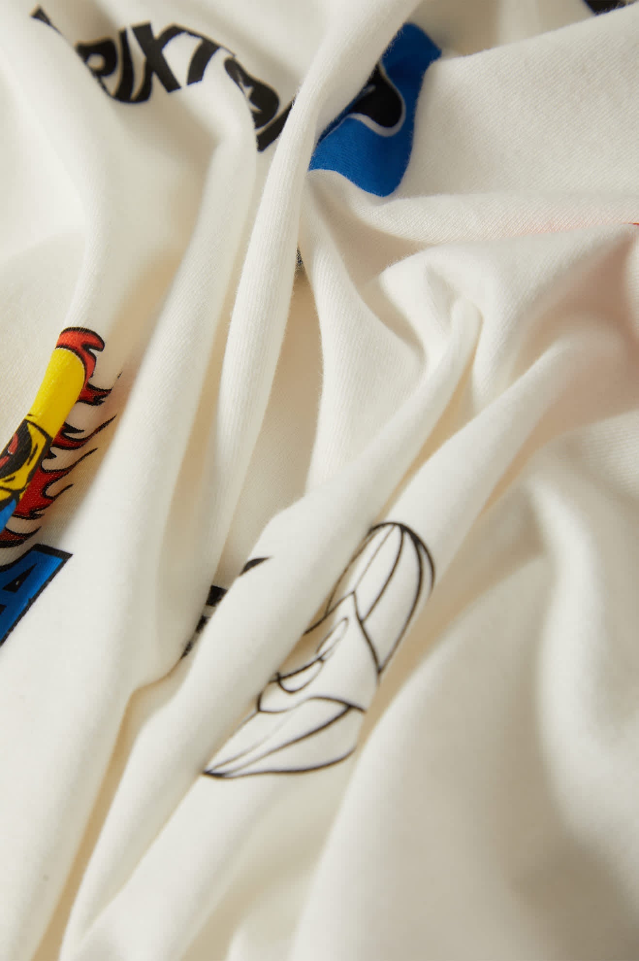 Women's Racing Patches Crew T-Shirt in the color Off White - Additional Laydown image