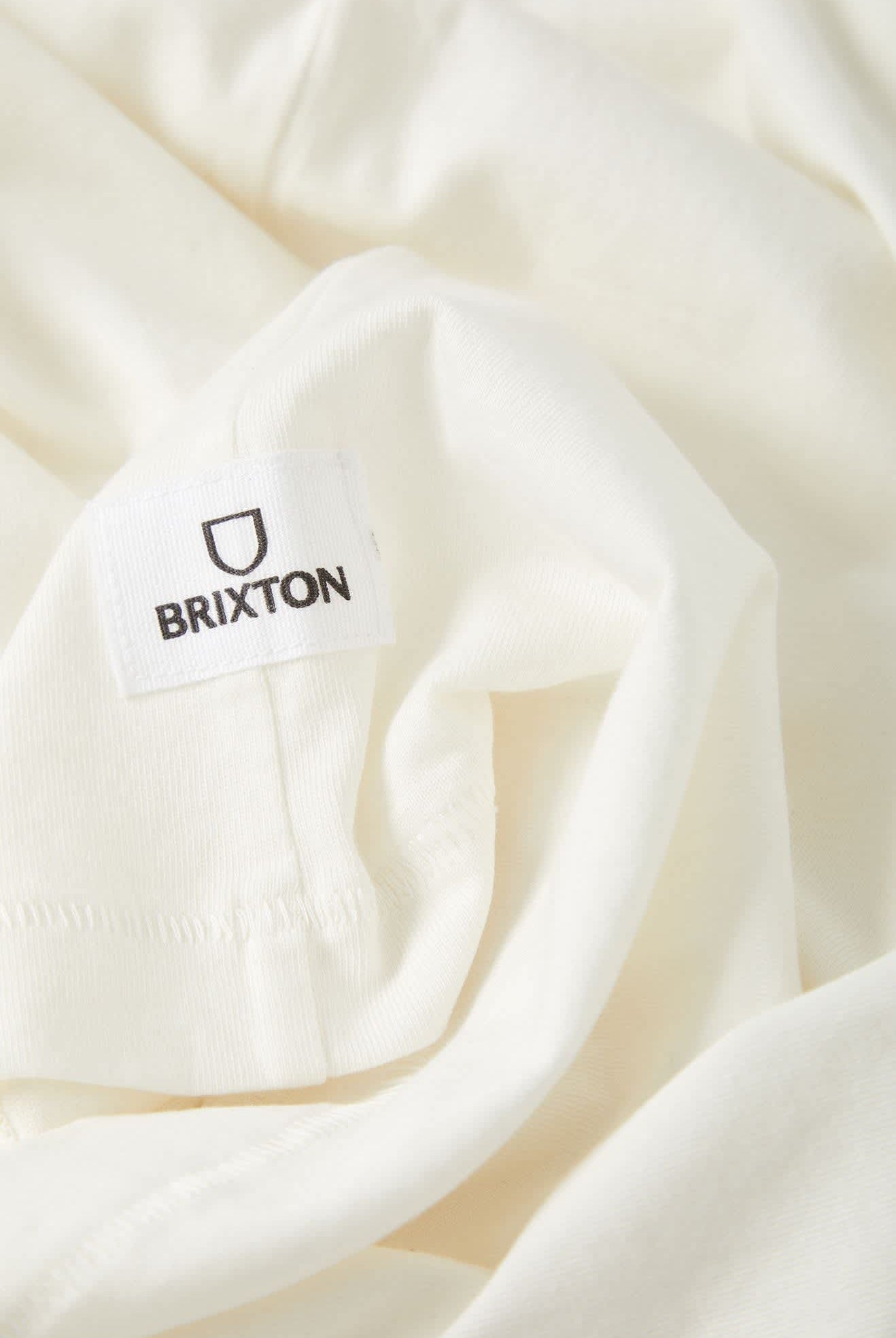 Men's Brixton Baseline Pocket T-Shirt in the color Off White Vintage Wash - Additional Laydown image