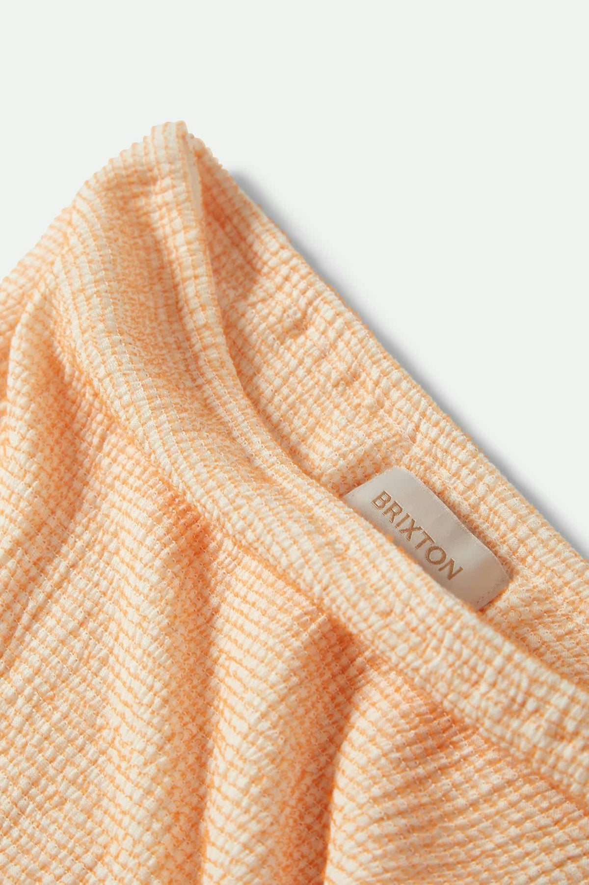 Women's Crinkle Tube Top in the color Tangerine/Off White Heather - Additional Laydown image