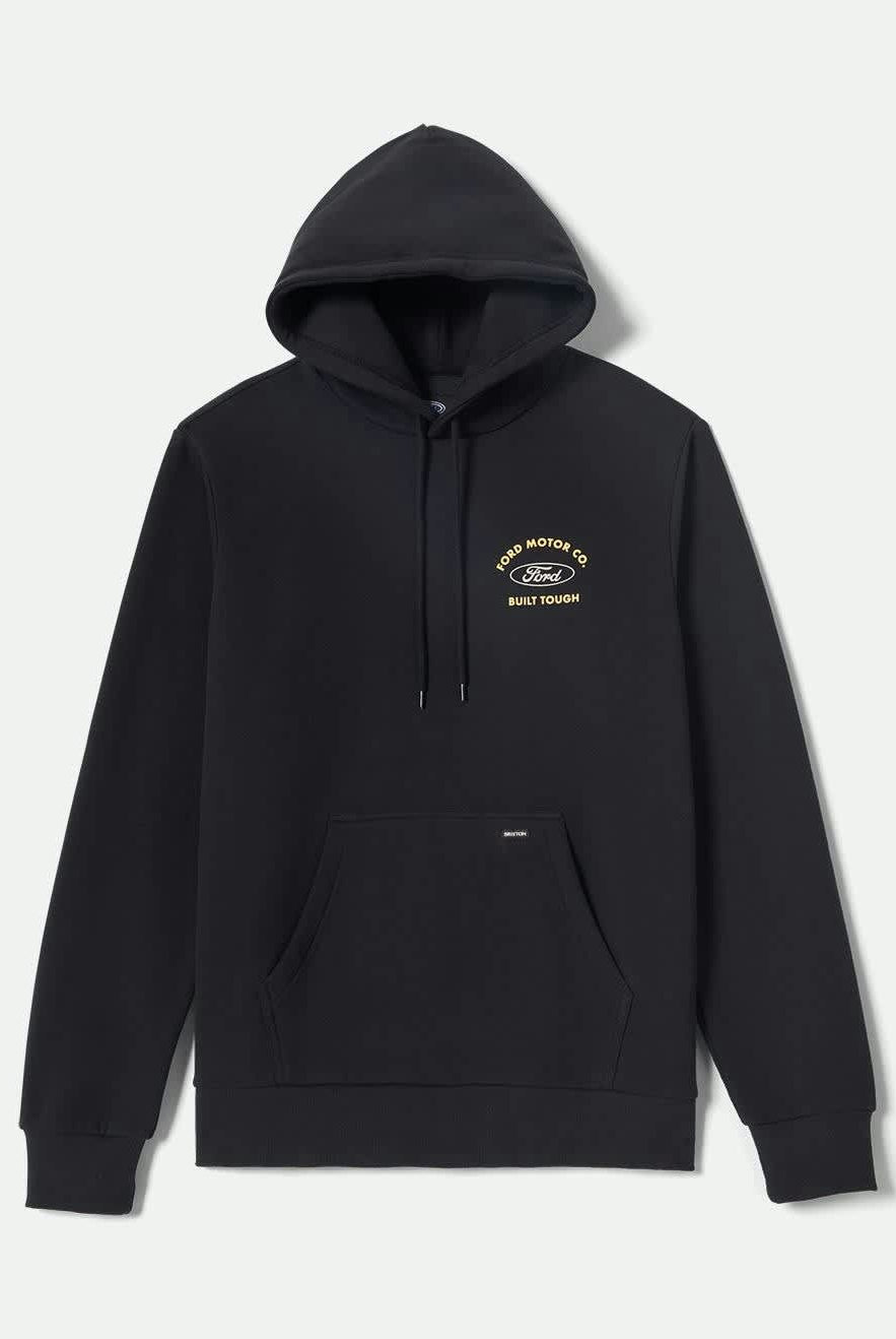 Men's Ford Built Tough Fleece Hoodie in the color Burnt Rubber - Additional Laydown image