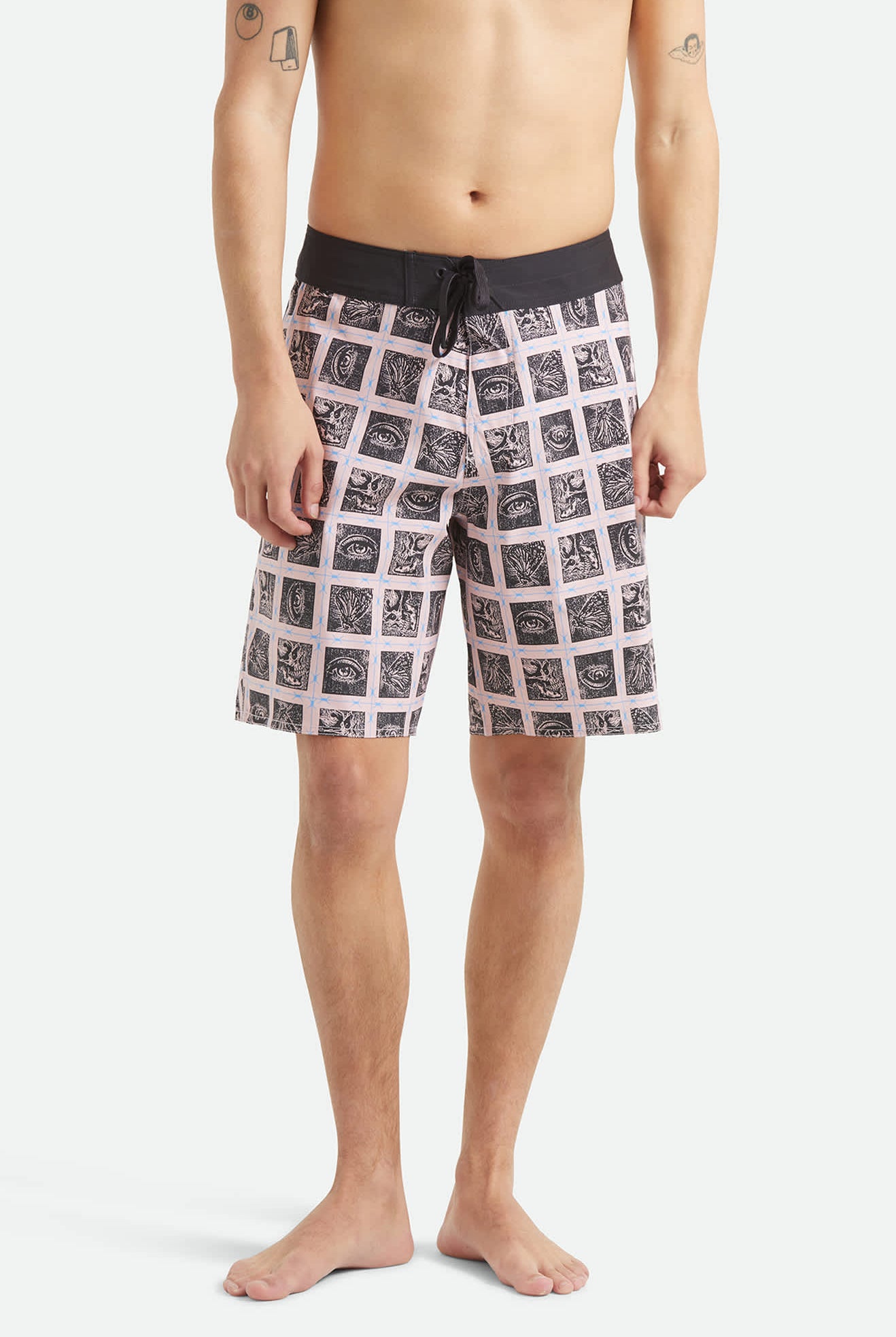 Men's Blitz Boardshort 19" in the color Silver Pink/Black - Men's Front View