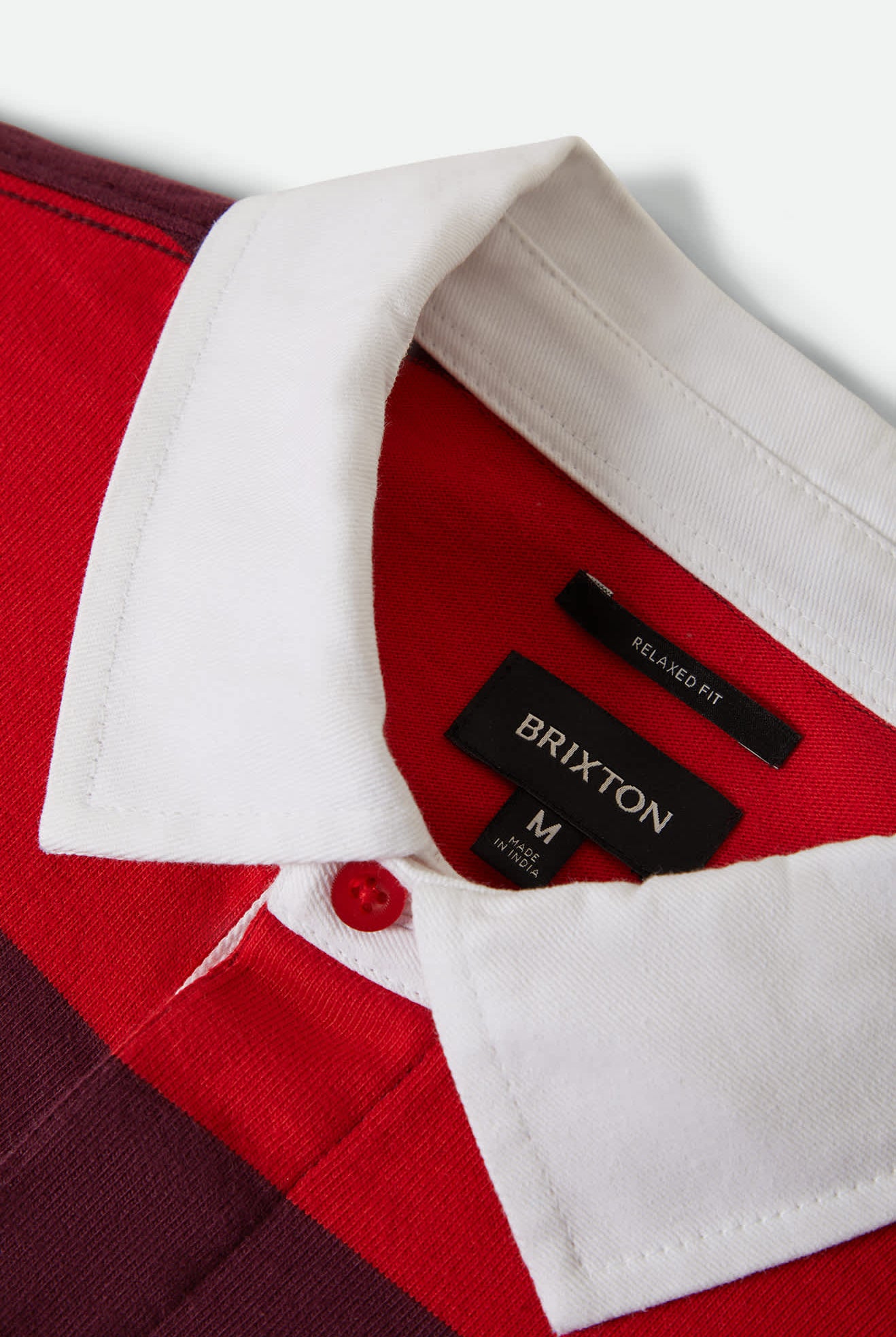 Men's Union Heavyweight Rugby Polo in the color Adrenaline Rush/Port - Additional Laydown image