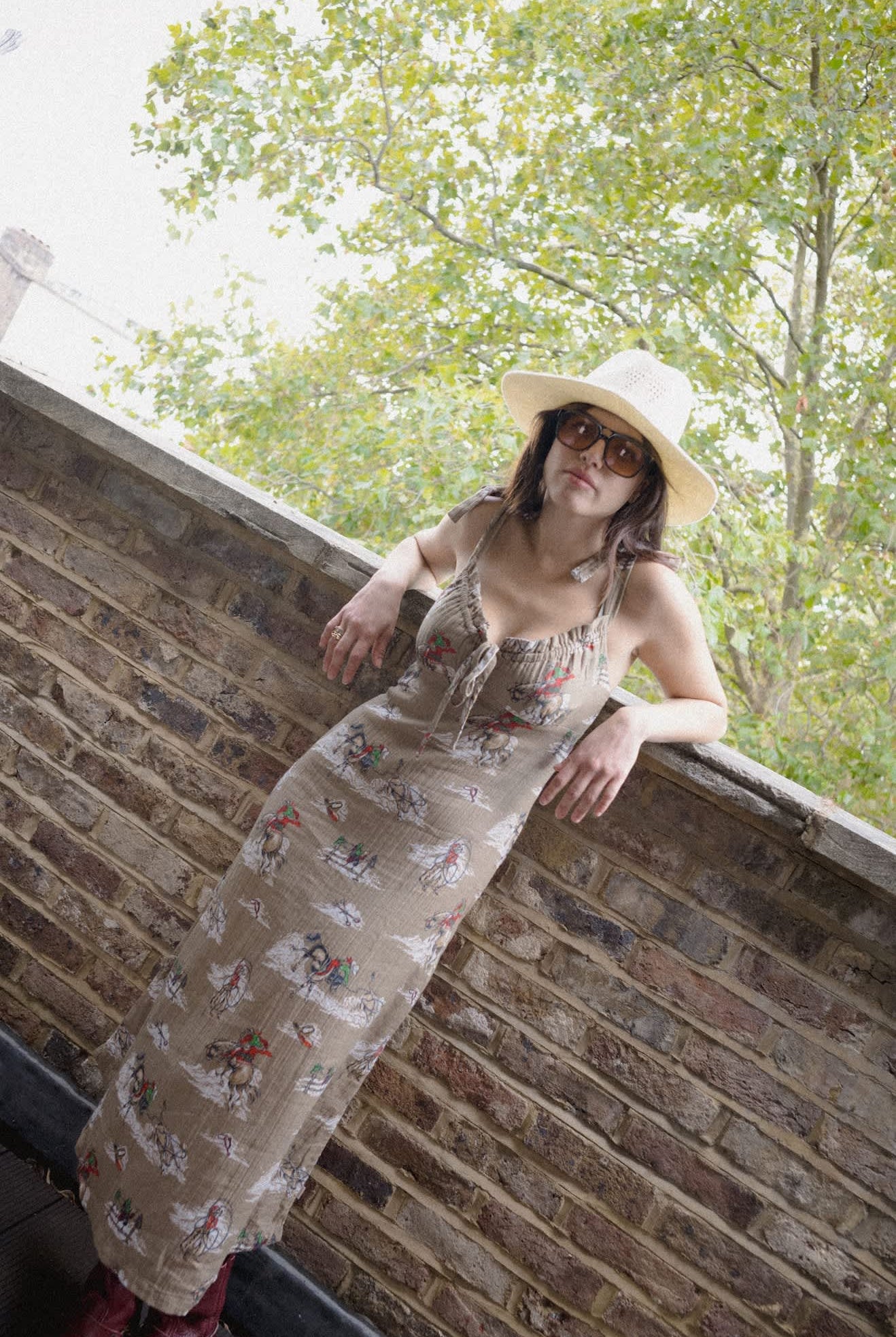 Women's The Tie Dress in the color Mid Century Cowboy Print - Women's Lifestyle image