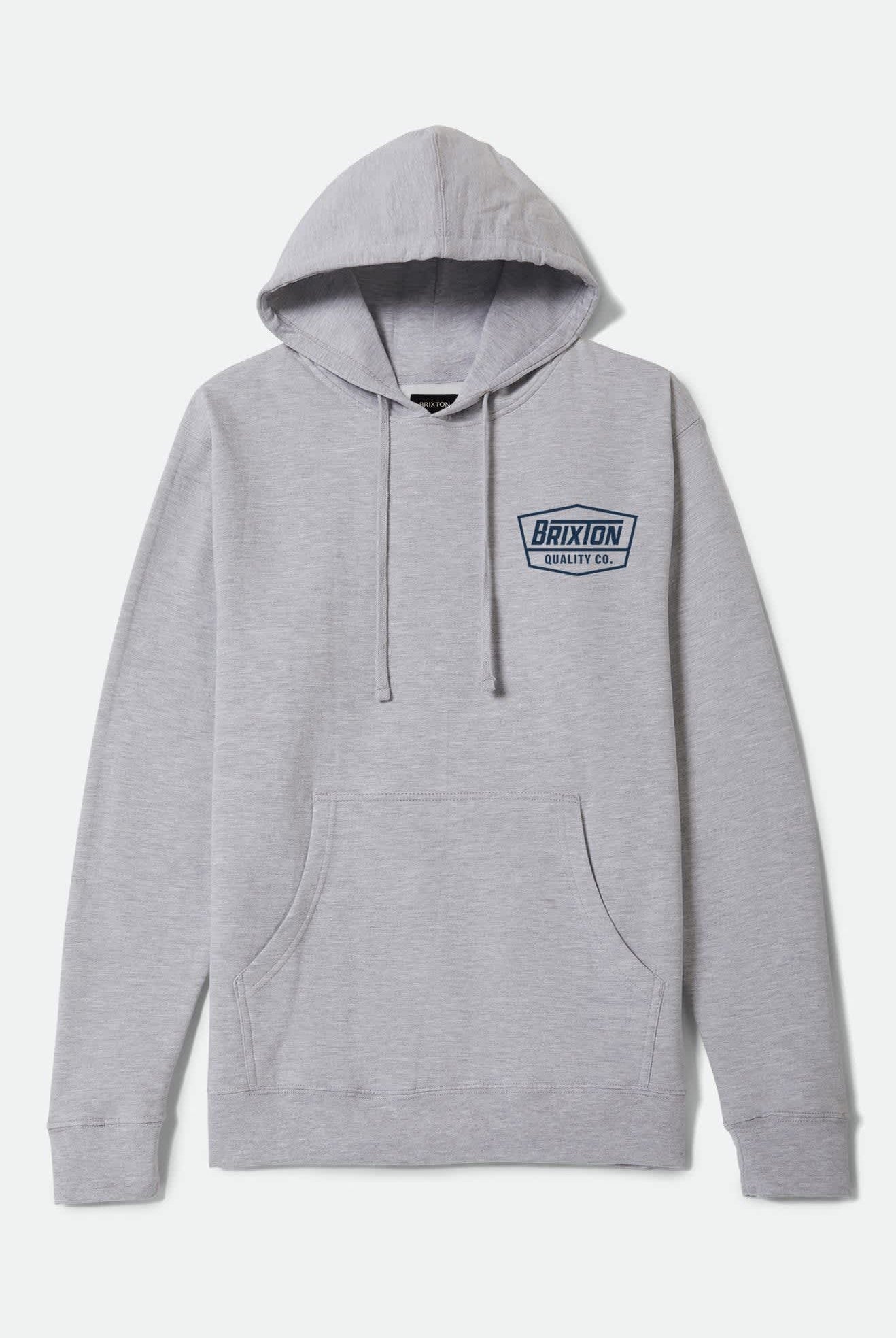 Men's Regal Hoodie in the color Heather Gunmetal/Dark Navy - Front Product View