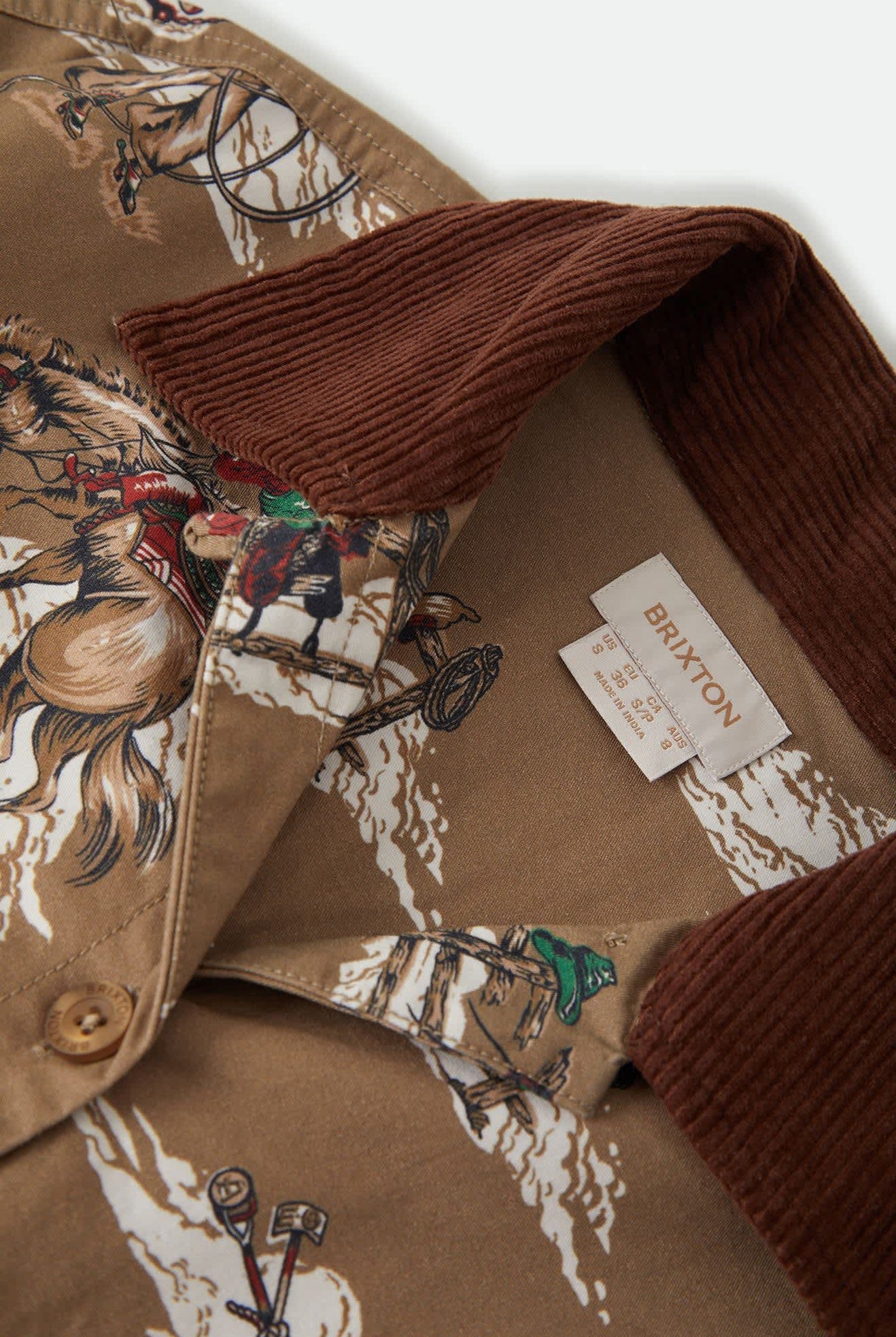 Women's Utopia Overshirt in the color Mid Century Cowboy Print - Additional Laydown image