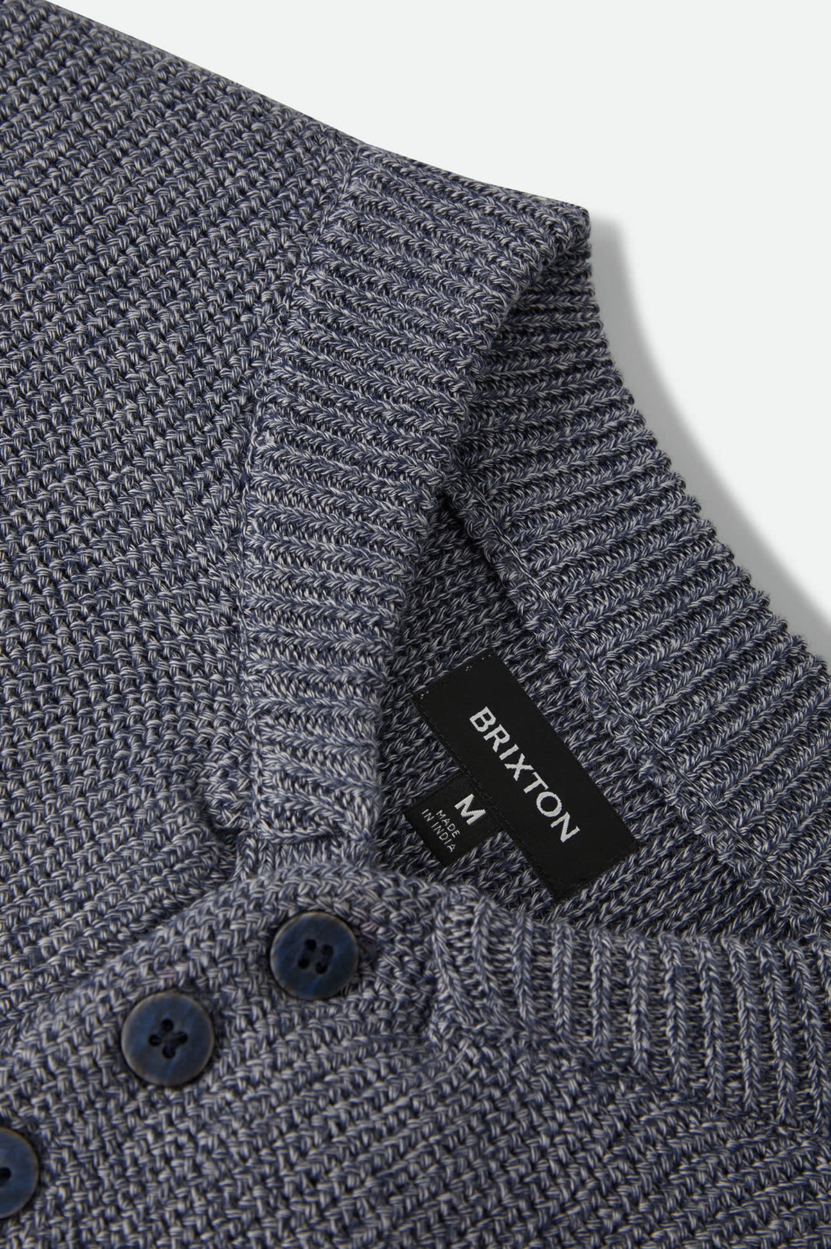 Men's Belgrade Sweater in the color Marled Blue - Additional Laydown image