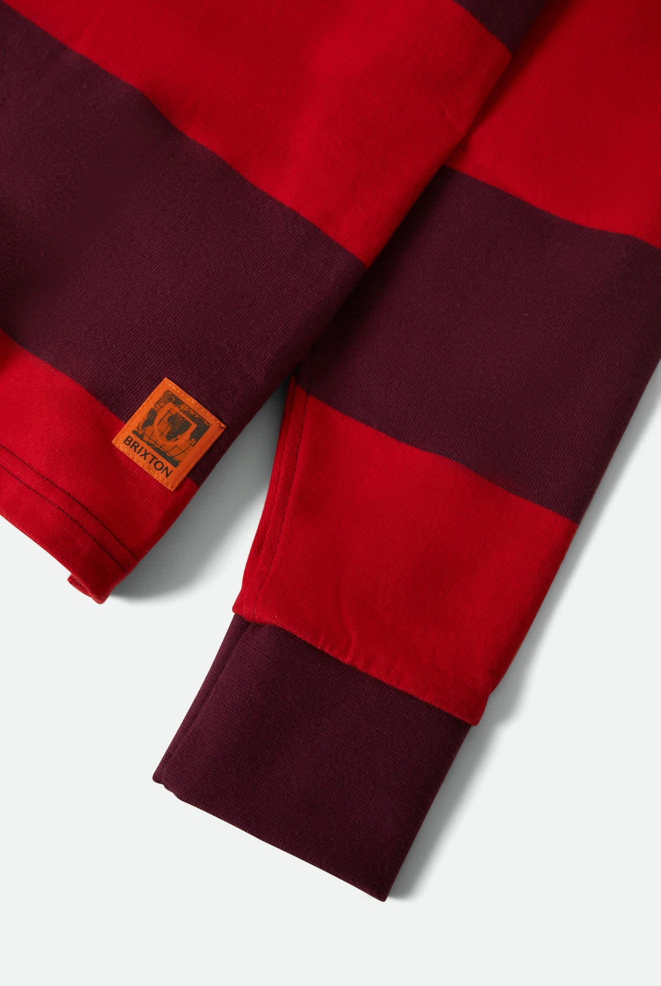 Men's Union Heavyweight Rugby Polo in the color Adrenaline Rush/Port - Additional Laydown image