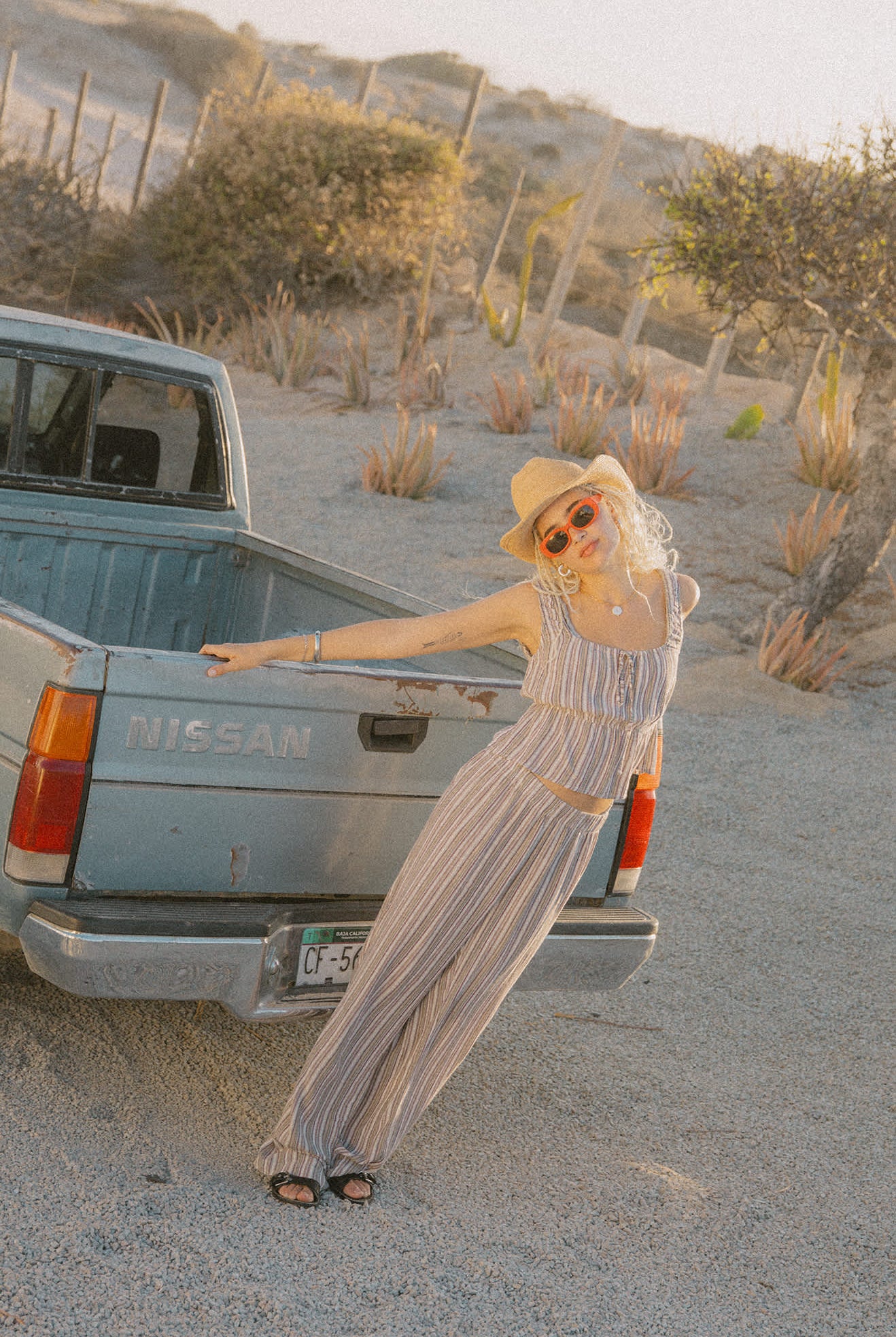 Women's The Abigail Tie Top in the color Worn In Robust Red Stripe - Women's Lifestyle image