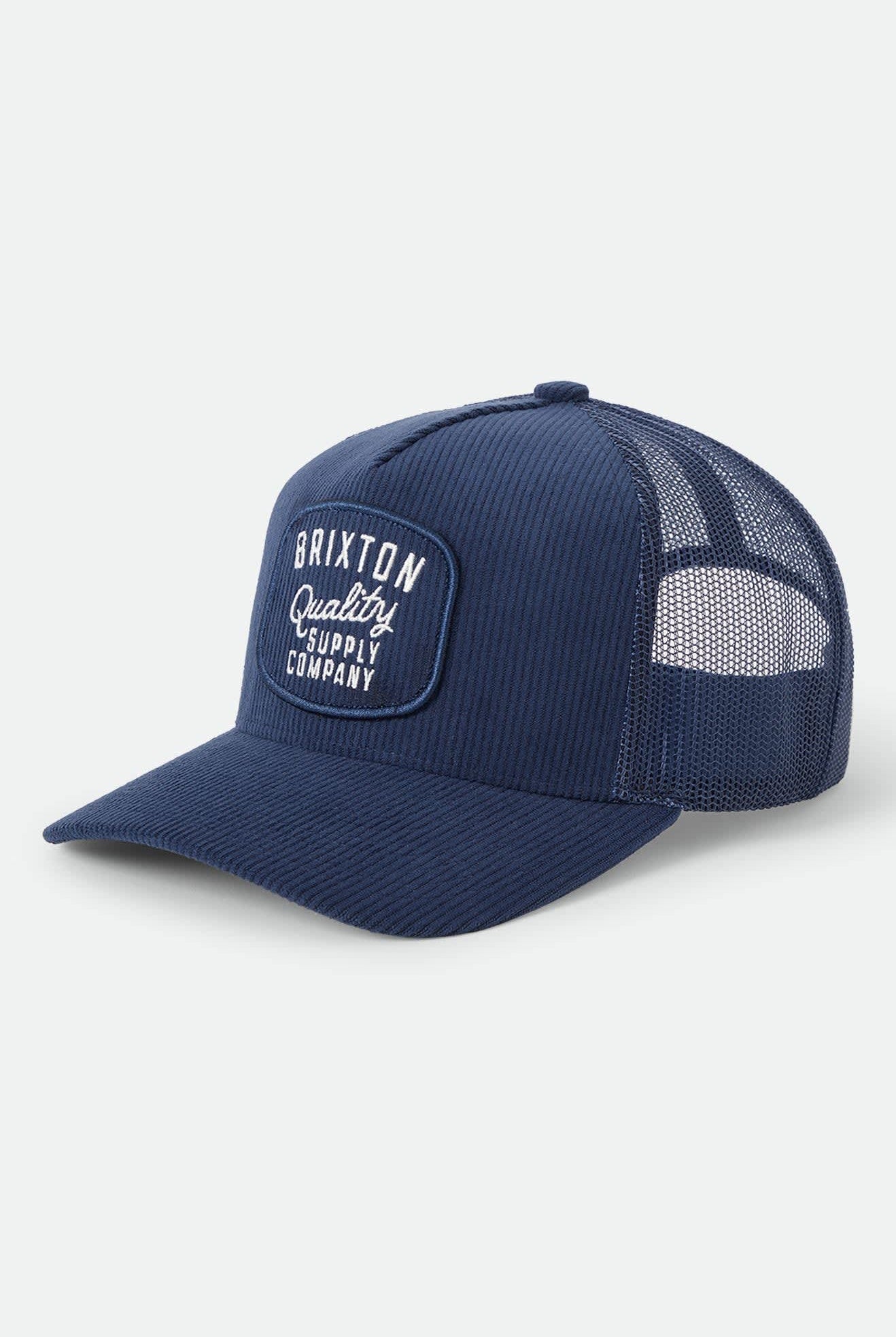 Unisex Hubal Trucker Hat in the color Dark Navy Corduroy - Front Product View