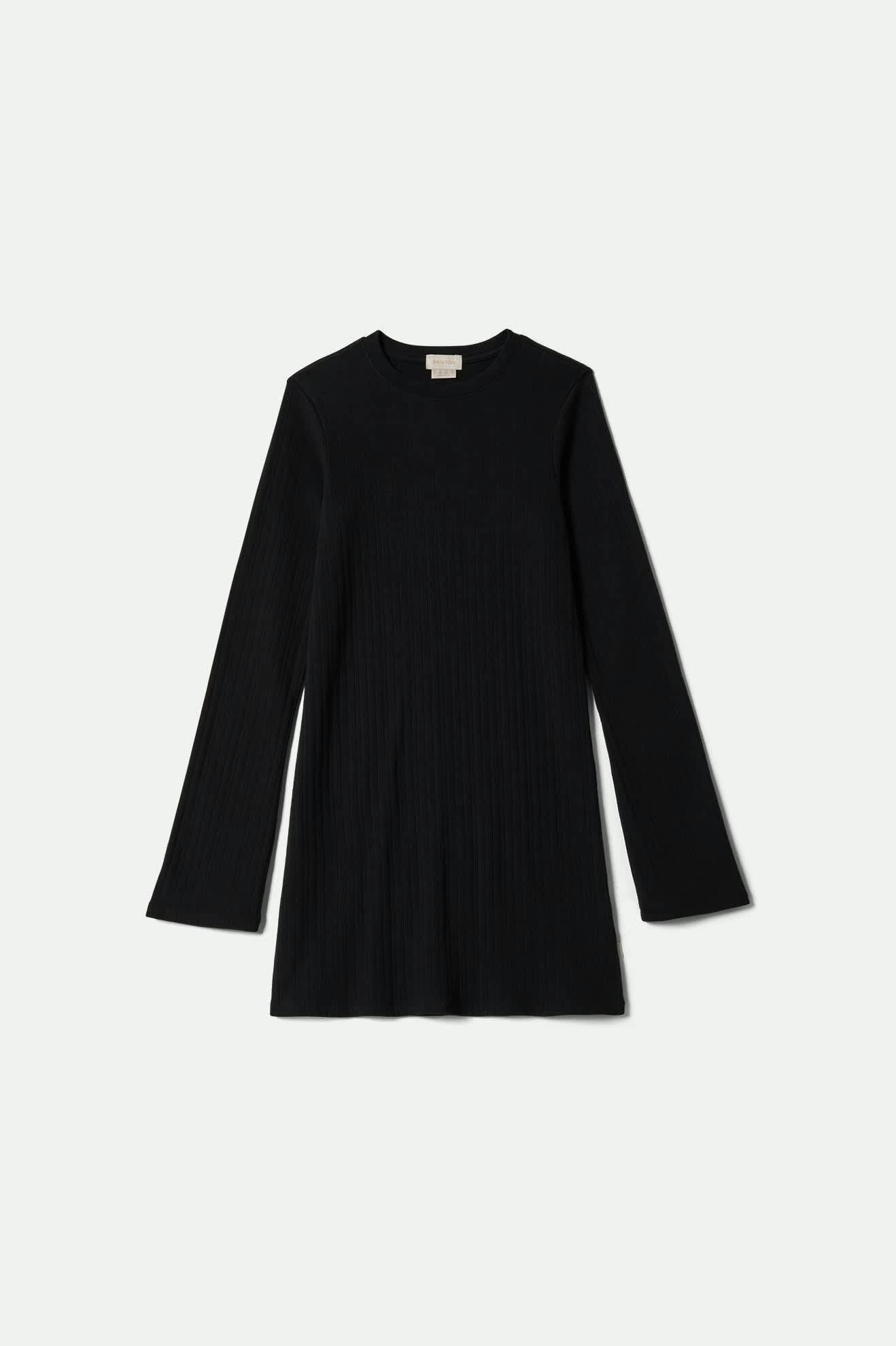 Women's Dolly L/S Knit Dress in the color Black - Front Product View