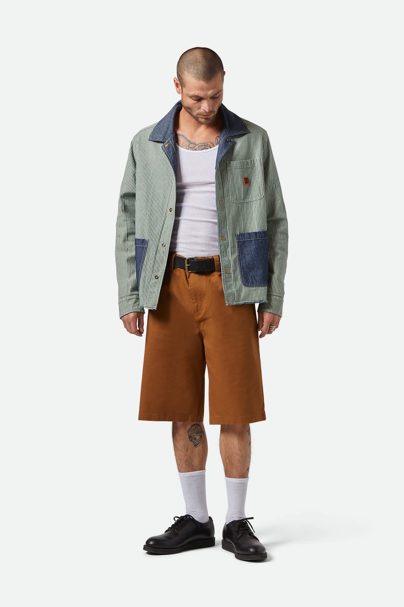 Men's Assembly Reversible Chore Jacket in the color Indigo/Pine Needle/Whitecap - Additional Fit image