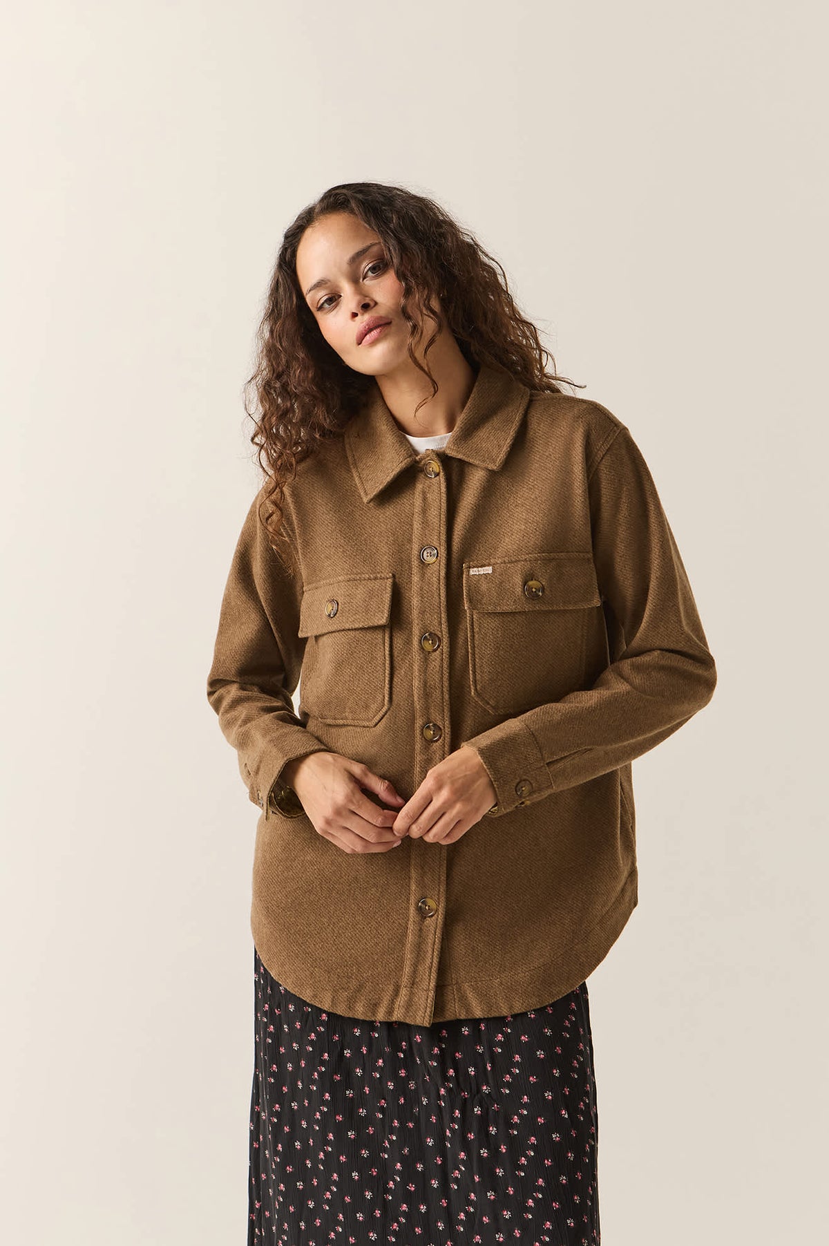 Women's Bagby Jacket in the color Khaki Heather - Women's Front View