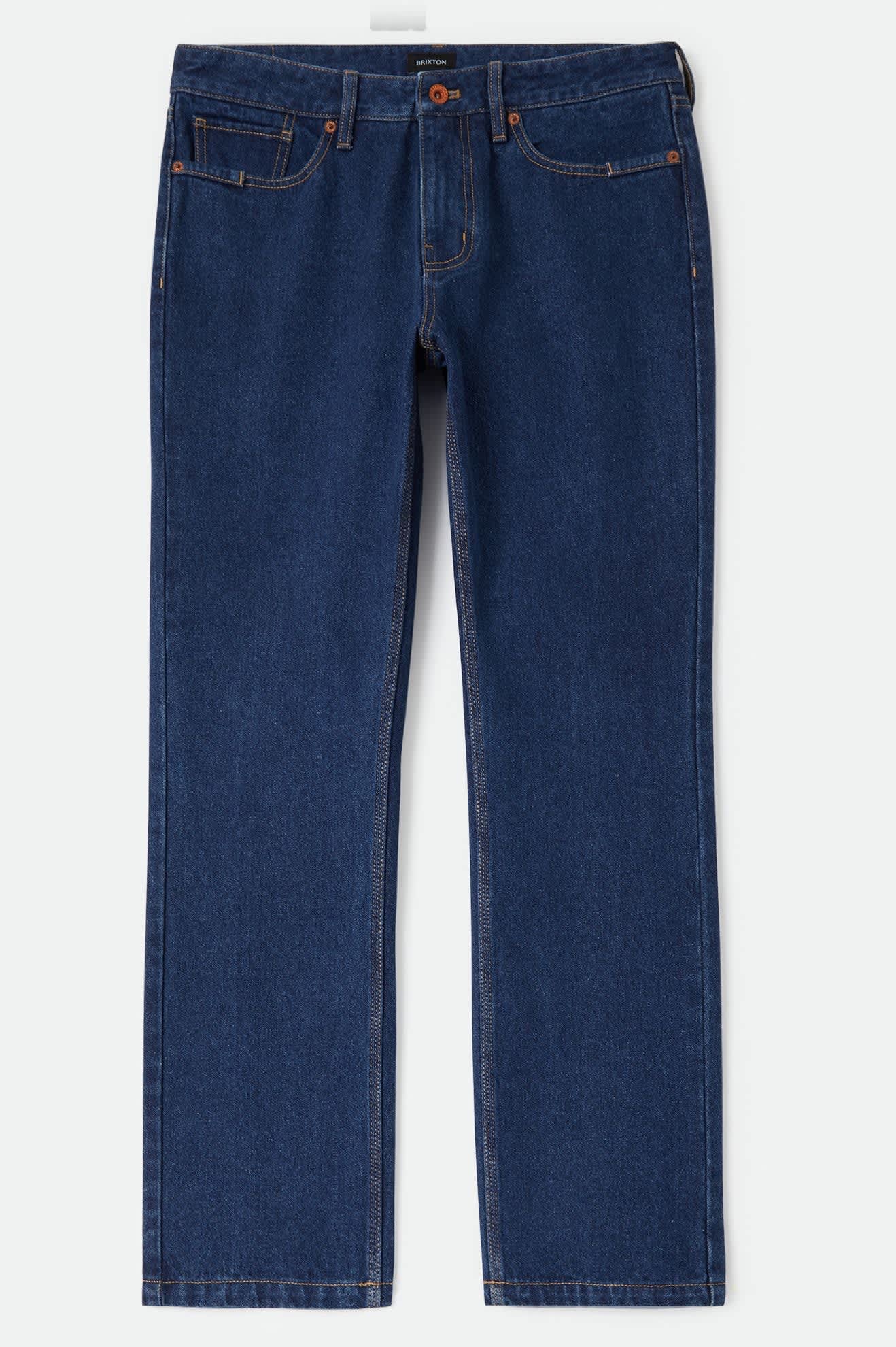 Men's Builders 5-Pocket Pant in the color Dark Denim - Front Product View