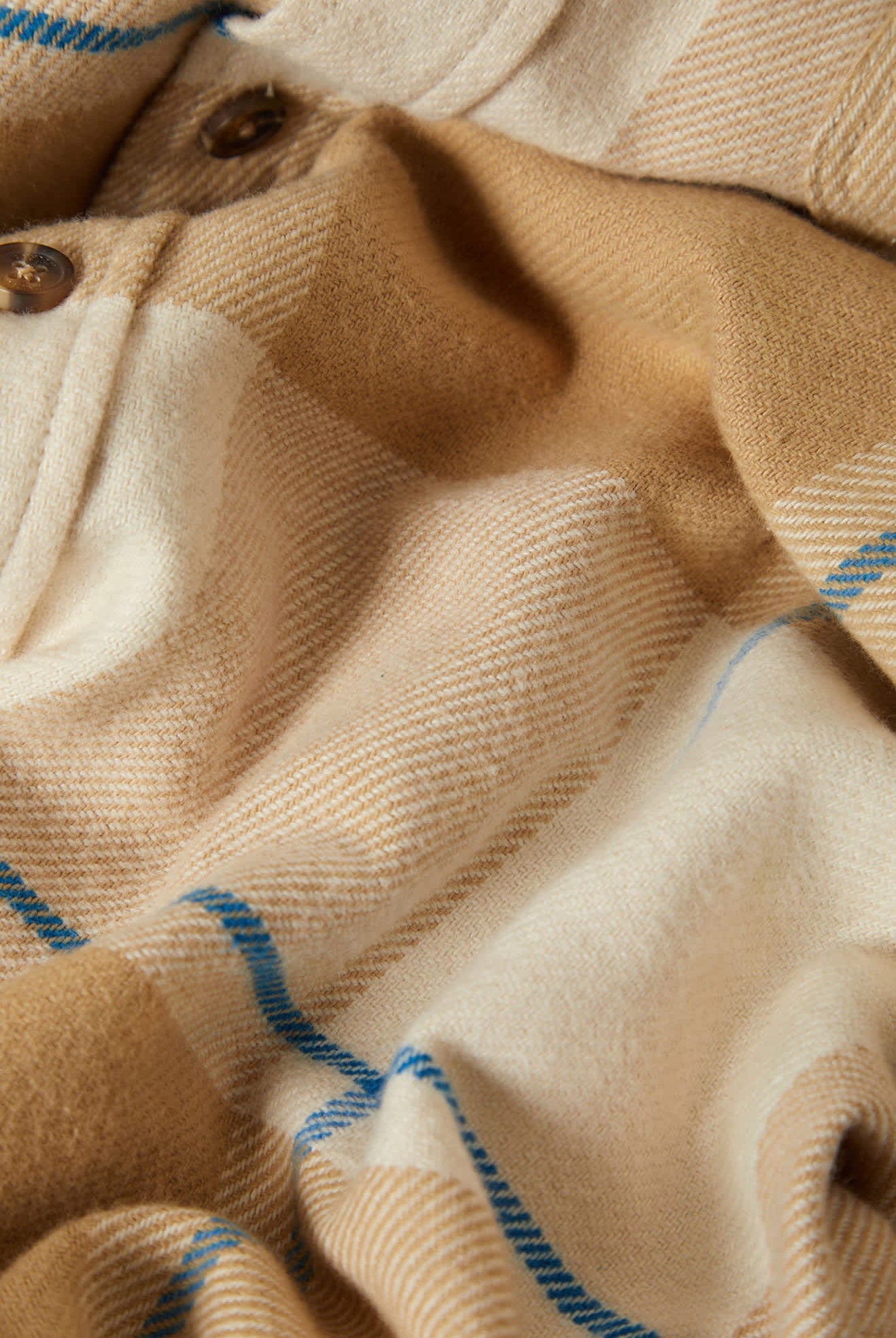 Men's Bowery Flannel in the color Whitecap/Sand/Cyber Blue - Additional Laydown image