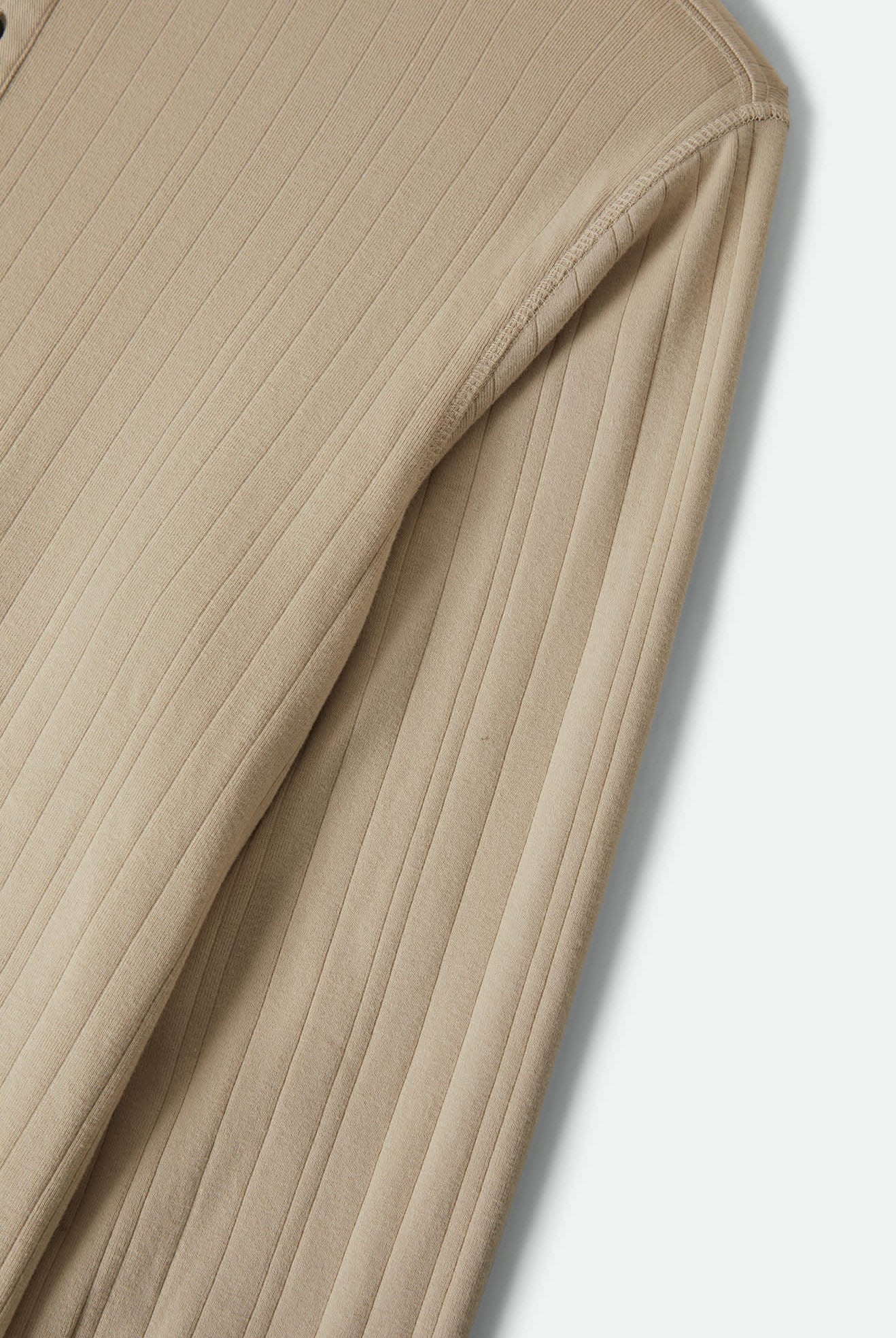 Men's Vintage Ribbed L/S Henley in the color Beige - Additional Laydown image