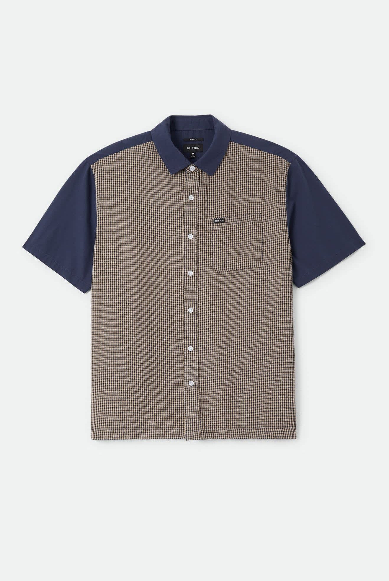 Men's Cru Shirt in the color Classic Navy Color Blocked - Front Product View