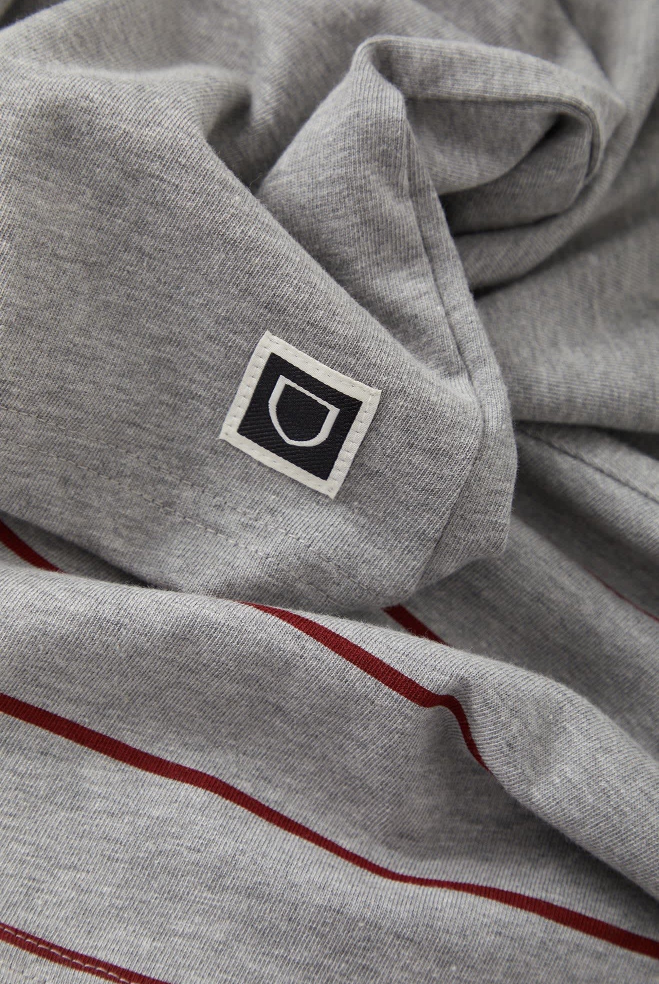 Men's Brixton Football T-Shirt in the color Heather Grey/Maroon - Additional Laydown image