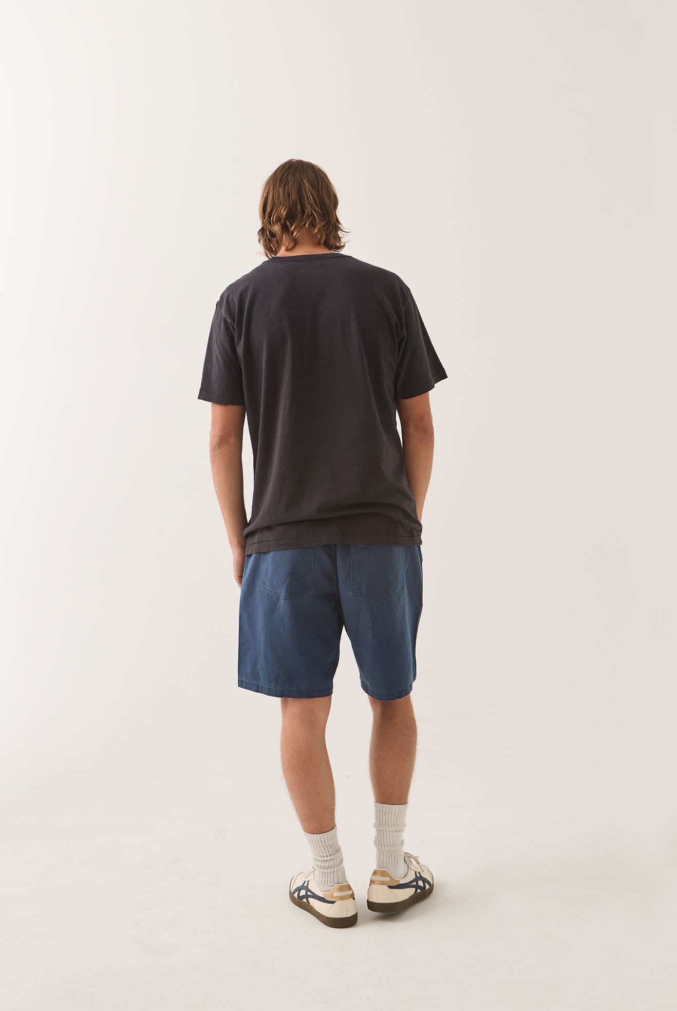 Men's Everyday Vintage Wash Short in the color Washed Navy - Men's Back View