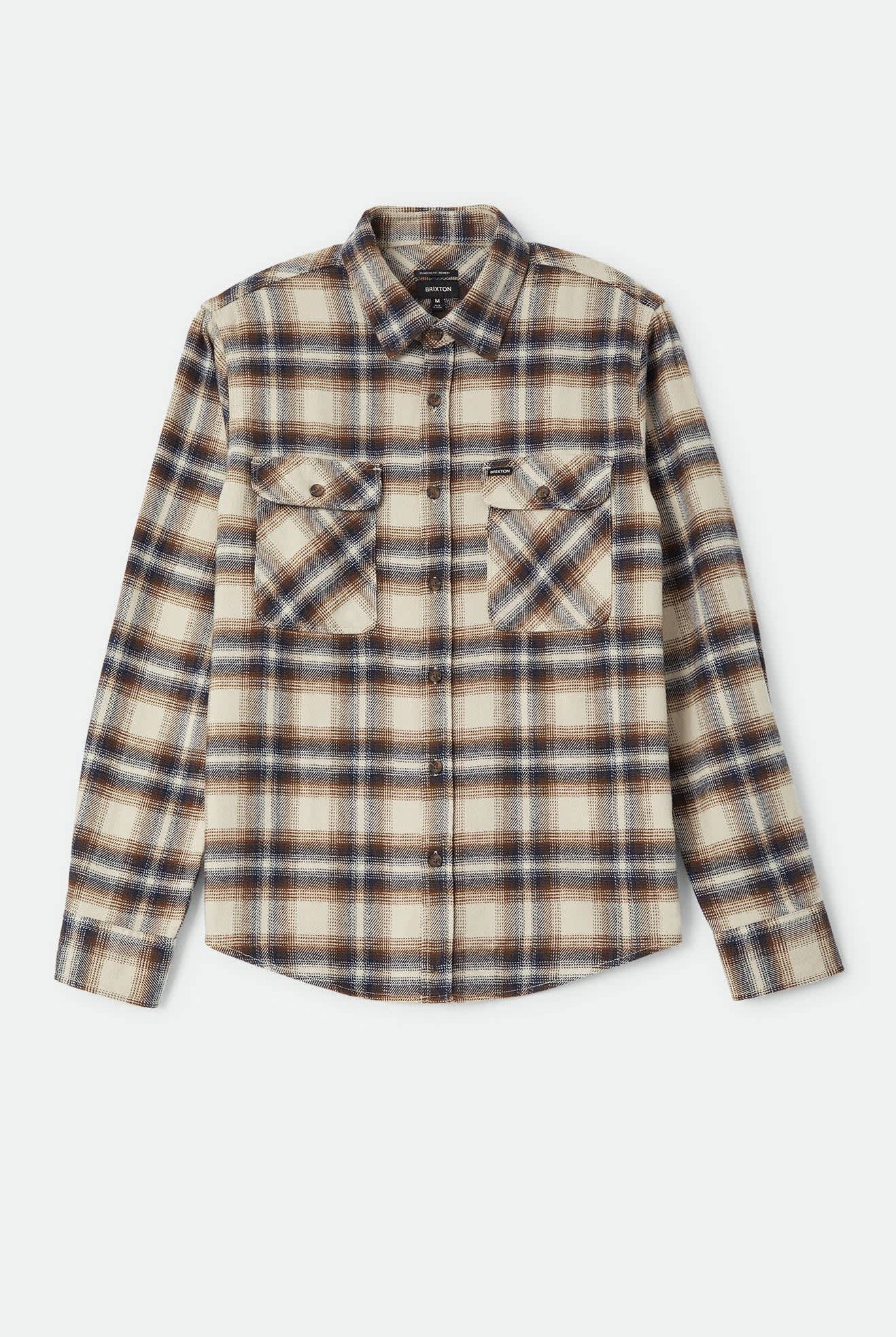 Men's Bowery Flannel in the color Soft Brown Plaid - Front Product View