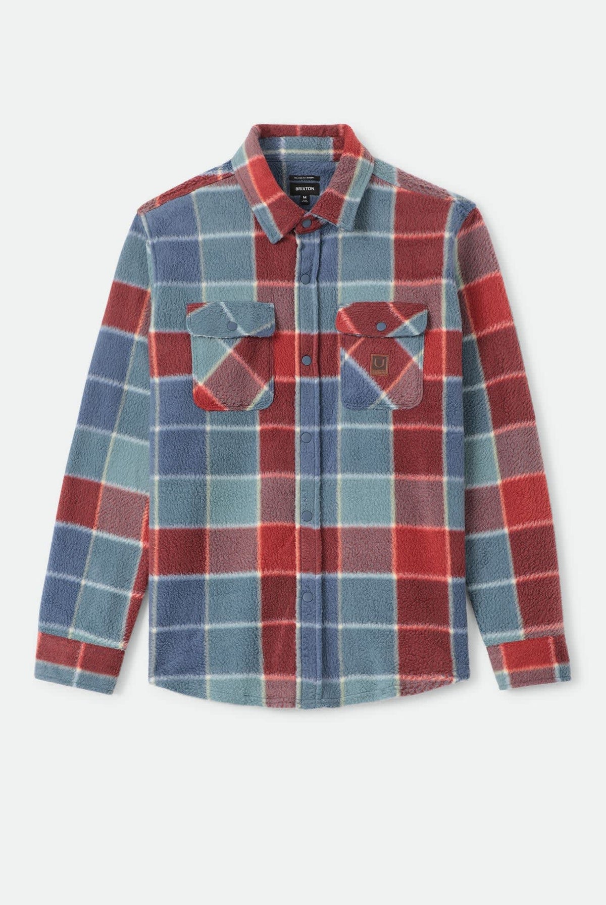 Men's Bowery Arctic Stretch Fleece in the color Blue/Red Plaid - Front Product View