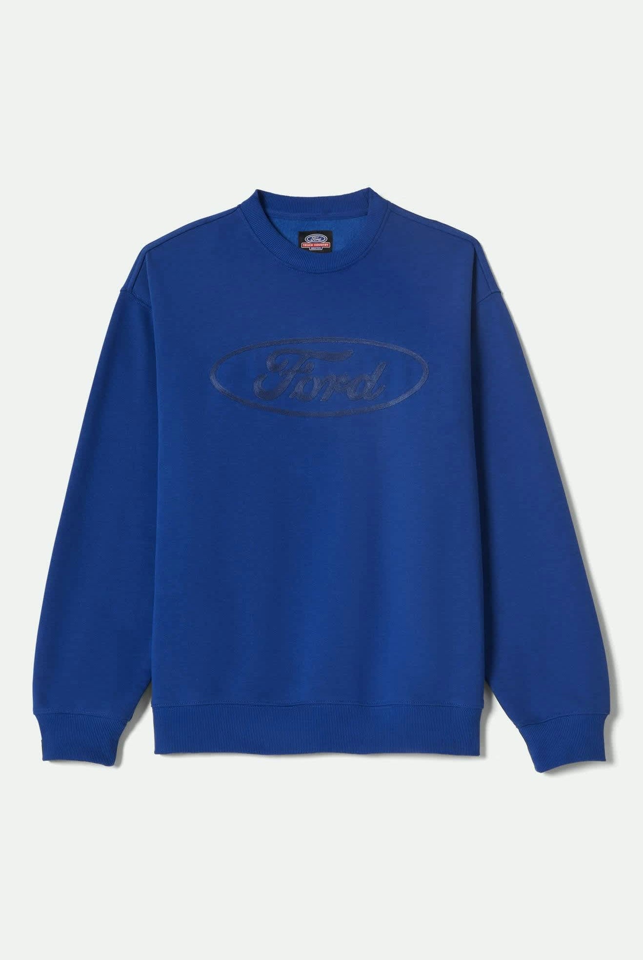 Men's Ford Number One Relaxed Fleece Crew in the color Ford Blue - Front Product View